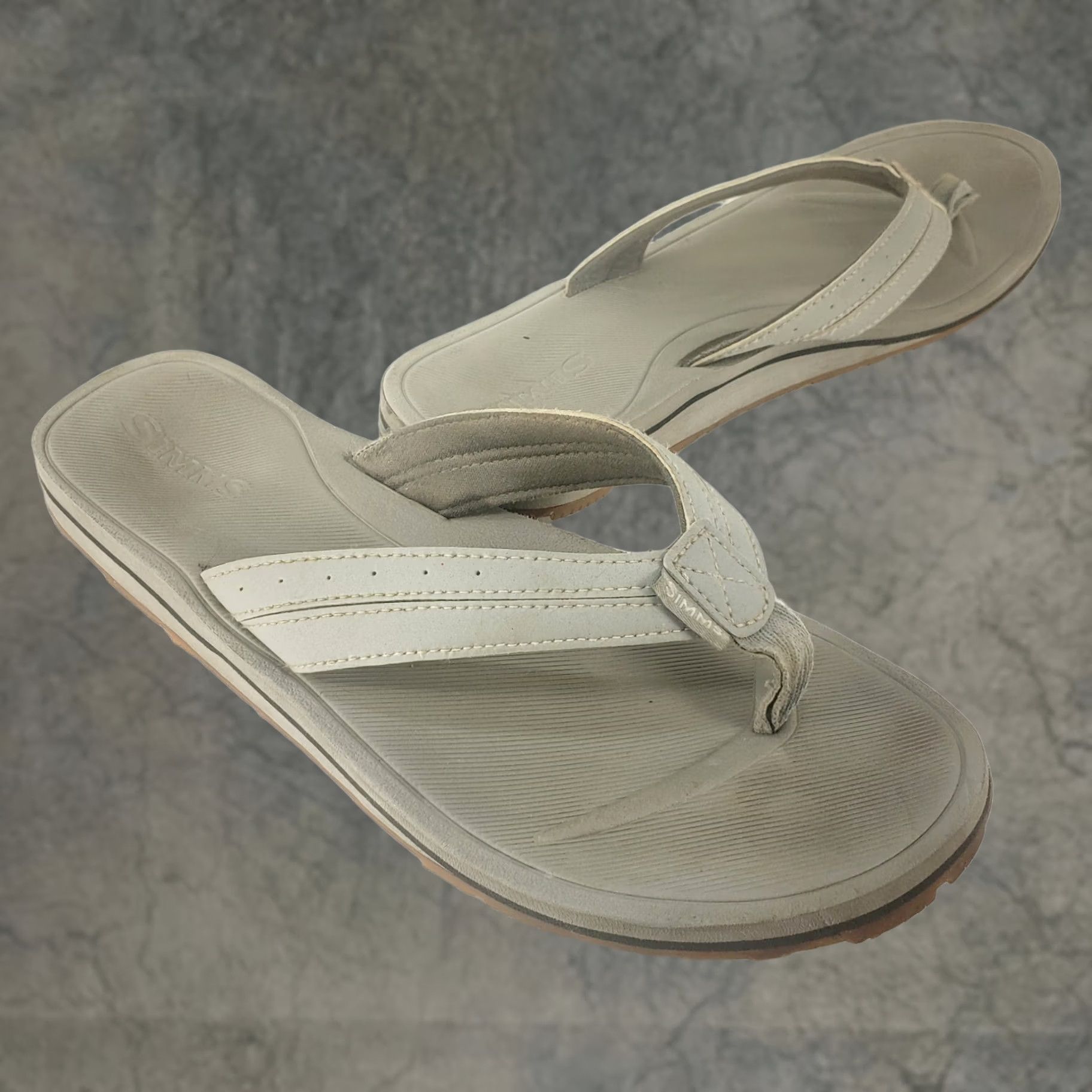 Vintage Simms Women’s Flip Flop Thong Sandals Size 9 Gray Slip On Boat Bottoms Shoes Casual Size 30" / US 8 / IT 44 - 1 Thumbnail