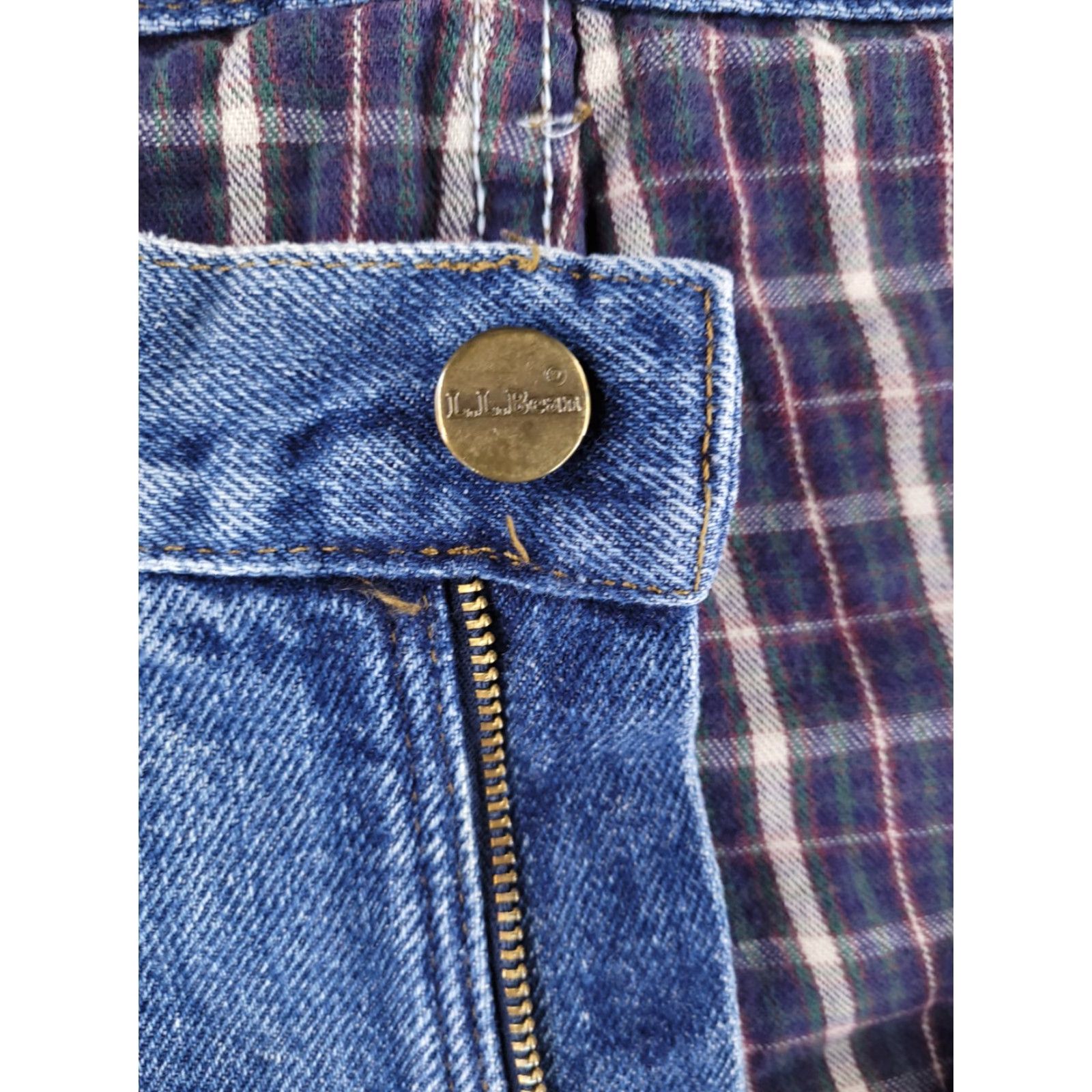 Vintage L.L. Bean Jeans Mens 41x31 Flannel Lined Relaxed Straight Blue 41 MS Medium Wash Size US 41 - 3 Thumbnail