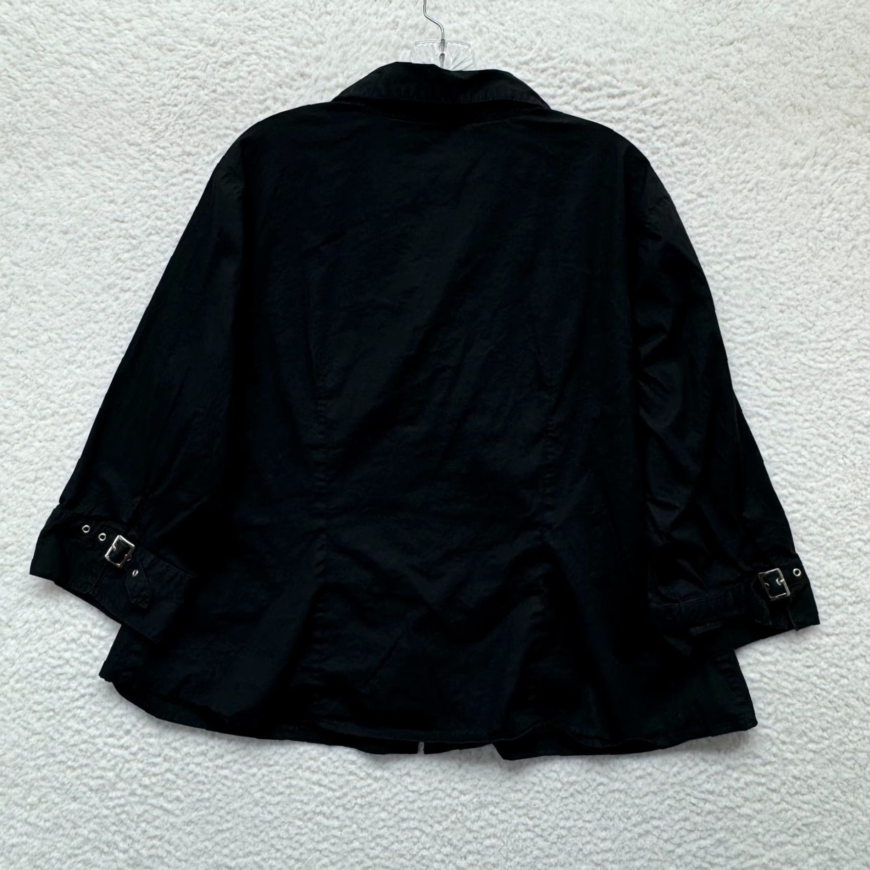 Vintage VINTAGE No Boundaries Y2K Top Button Blouse 2X Black Corpcore Office Fairy Grunge Whimsigoth Shirt Mens Women Girls Size XXL / US 16-18 / IT 52-54 - 2 Thumbnail