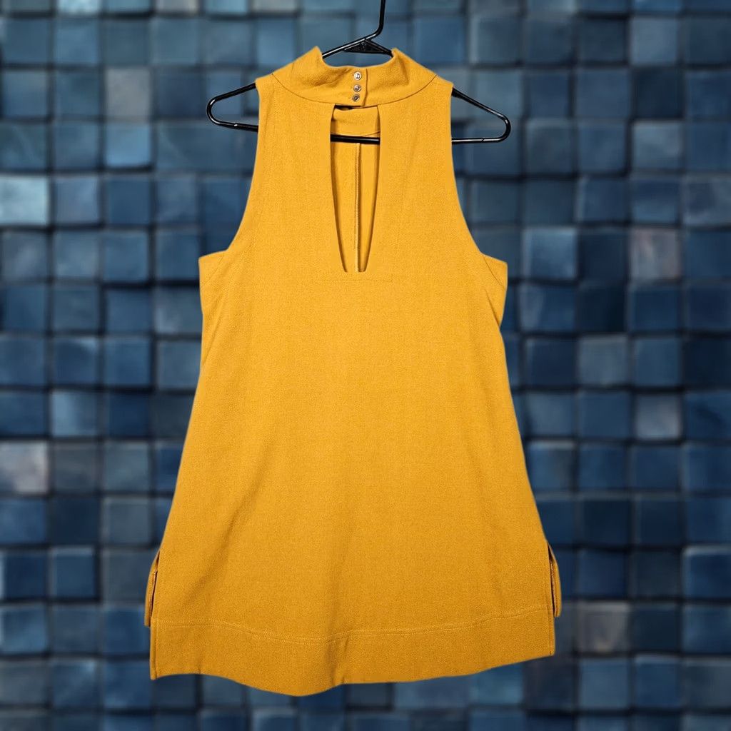 Free People Free People Mini Dress Sleeveless XS Yellow Mock Neck Casual Womens (Colorful) 90s? Size XS / US 0-2 / IT 36-38 - 1 Thumbnail