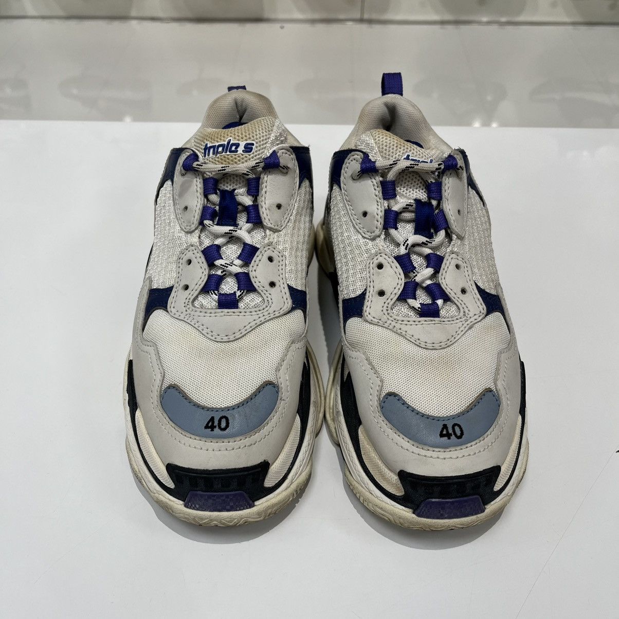 Balenciaga Balenciaga Triple S White/Purple (W) Size US 10 / IT 40 - 10 Thumbnail