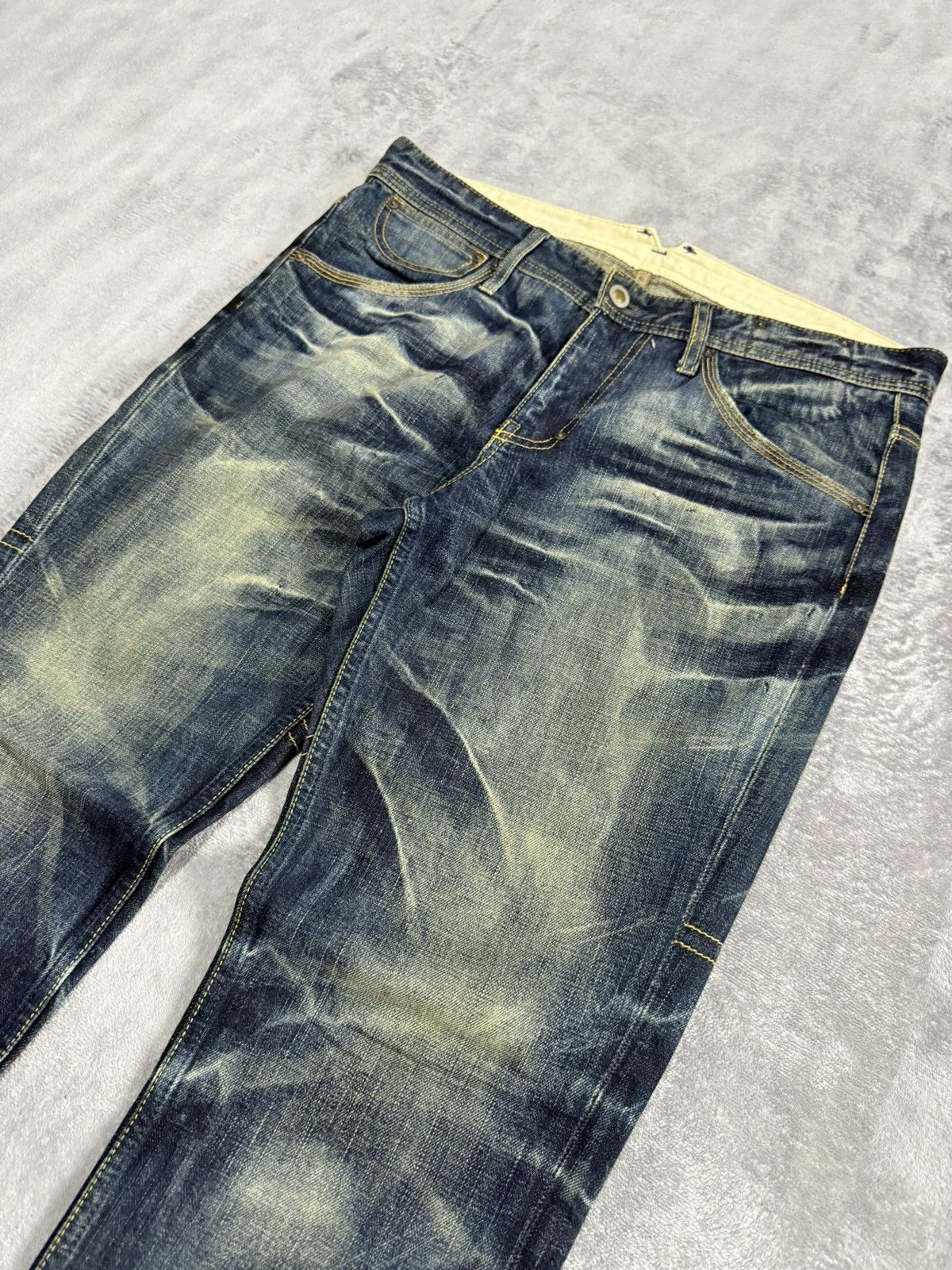 Japanese Brand Takeo Kikuchi Japan Claw Mark Mud Wash Loose Jeans Size US 34 / EU 50 - 4 Thumbnail