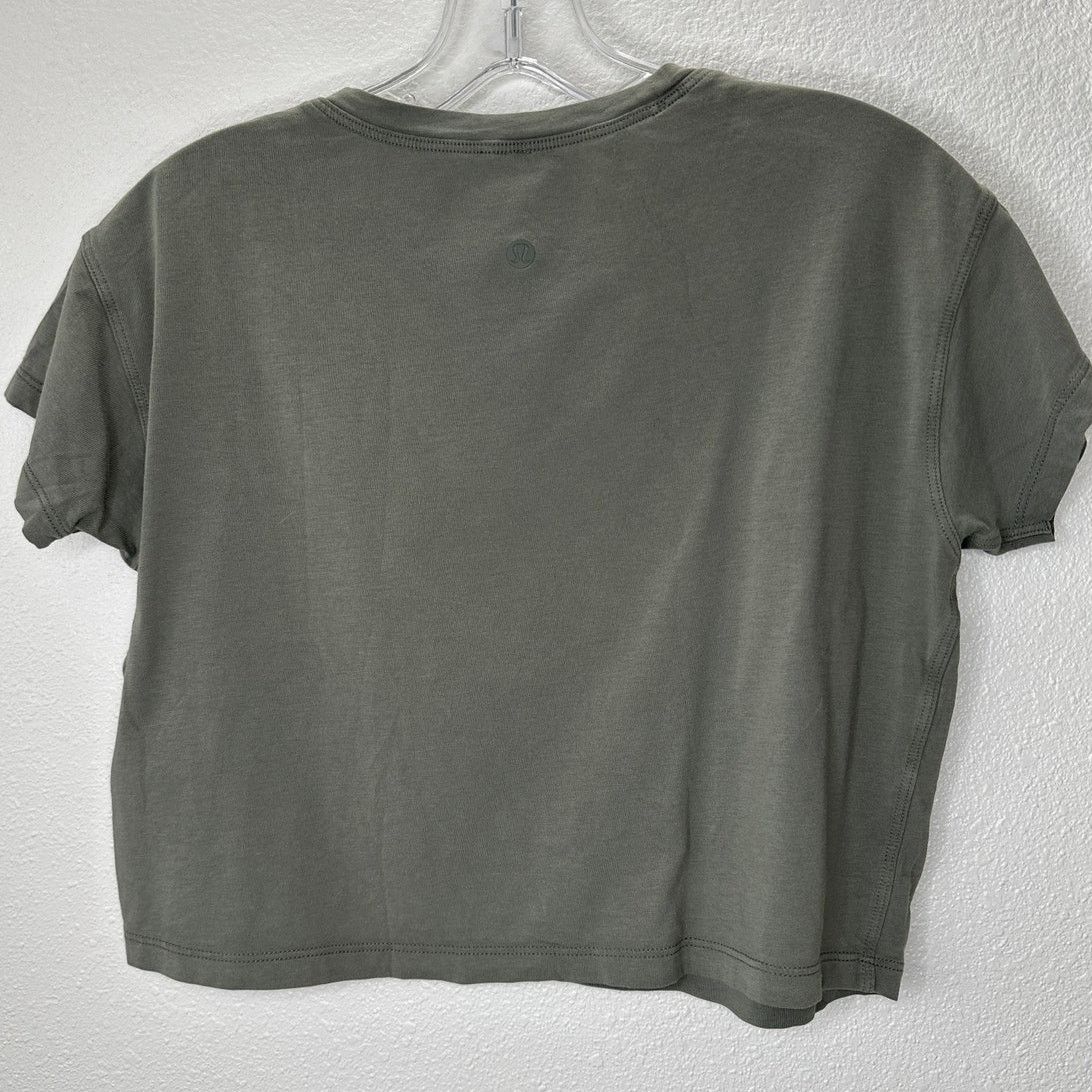 Lululemon Lululemon Dusty Green Round Neck Short Sleeve Crop Tee 6 Size M / US 6-8 / IT 42-44 - 4 Thumbnail