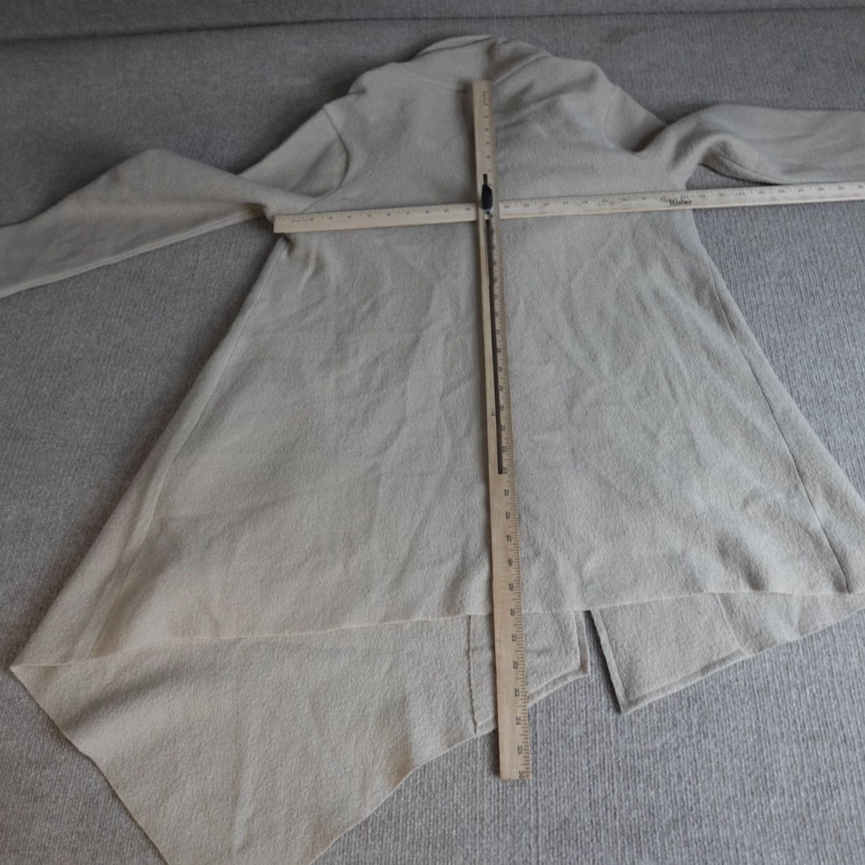 Vintage Garnet Hill Womens Jacket 10 Beige 100% Wool Boiled Asymmetrical Long Sleeve Button Toggle Fall Spring Winter Casual Mens Womens Girls Boys Size L / US 10 / IT 46 - 3 Thumbnail