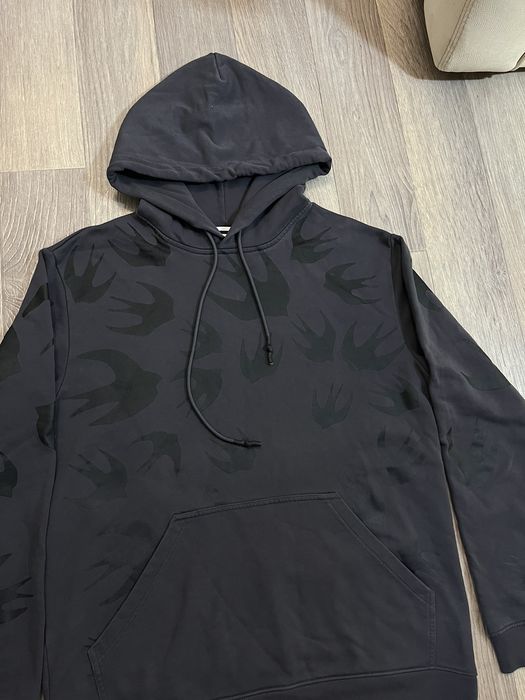 Alexander mcqueen hoodie swallow hot sale