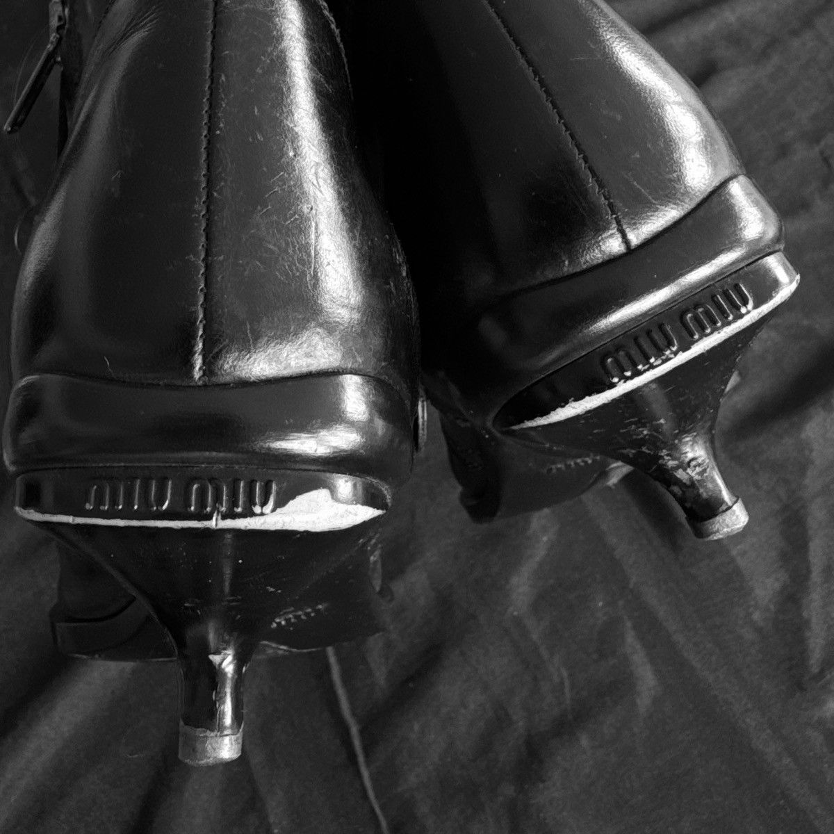 Miu Miu Miu Miu 1999 Black Leather Western-Heel Boots. Size US 6 / IT 36 - 3 Thumbnail