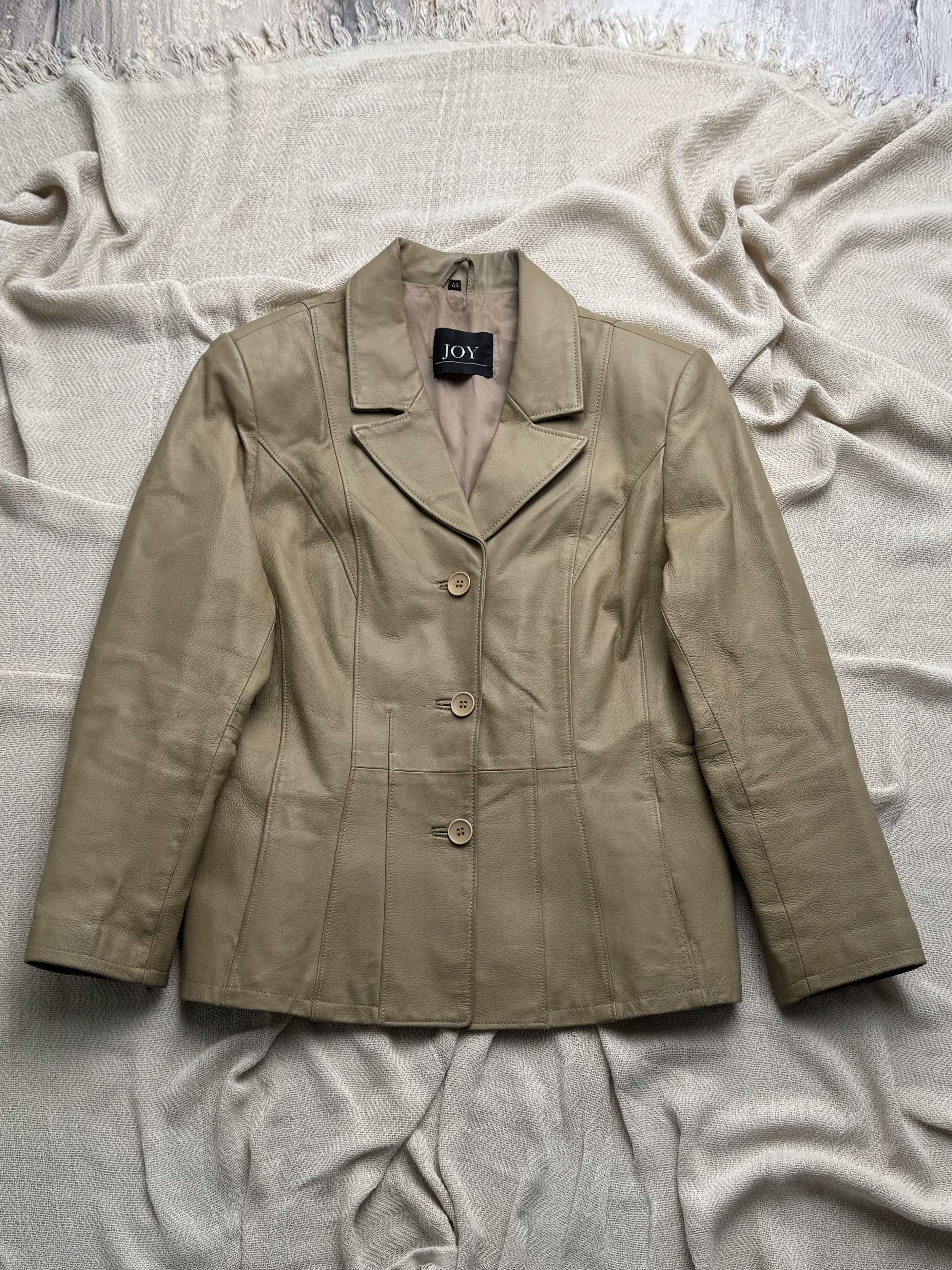 Vintage Vintage Leather Jacket Tailored Button Front Classic Coat Size L / US 10 / IT 46 - 1 Thumbnail