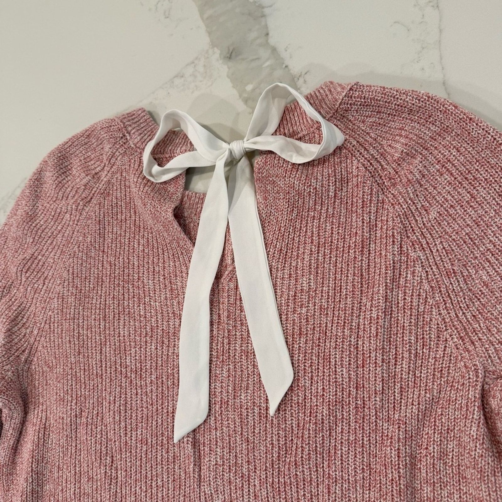 Loft Loft Knit Sweater Keyhole Tie-Back Bow Detail Womens Large Size L / US 10 / IT 46 - 8 Thumbnail