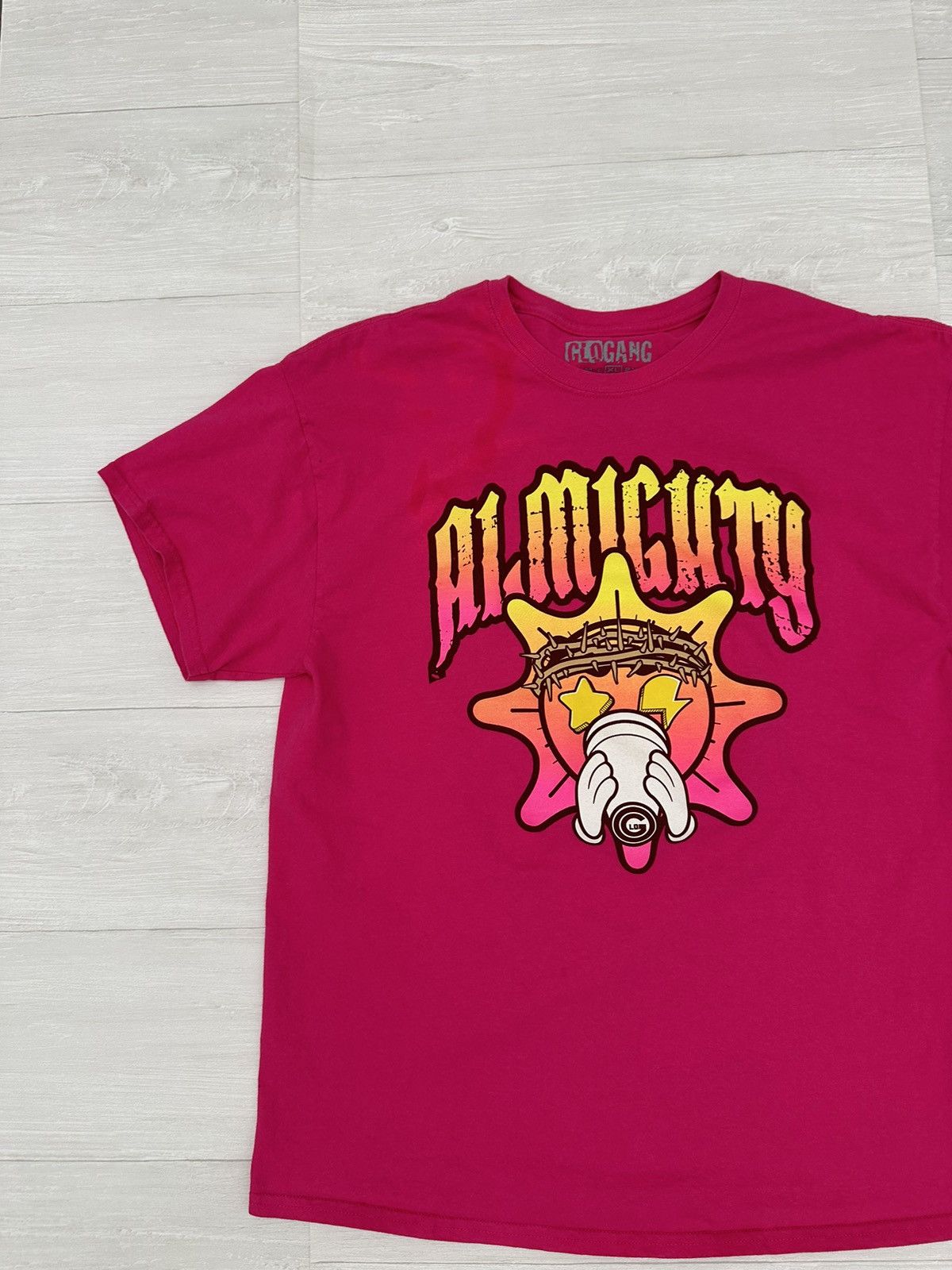 Glo Gang Glo Gang Pink Almighty Star / Sun Logo Tee Sz. XL GLOGANG Size US XL / EU 56 / 4 - 2 Thumbnail