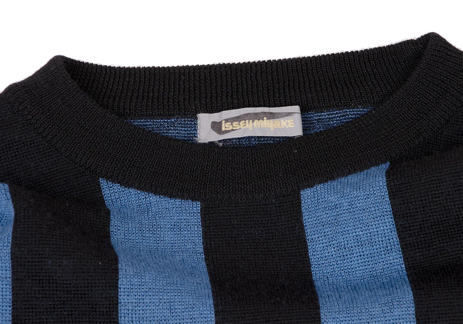 Issey Miyake Wool Stripe Knit in Black and Blue, Size M Size US M / EU 48-50 / 2 - 3 Thumbnail