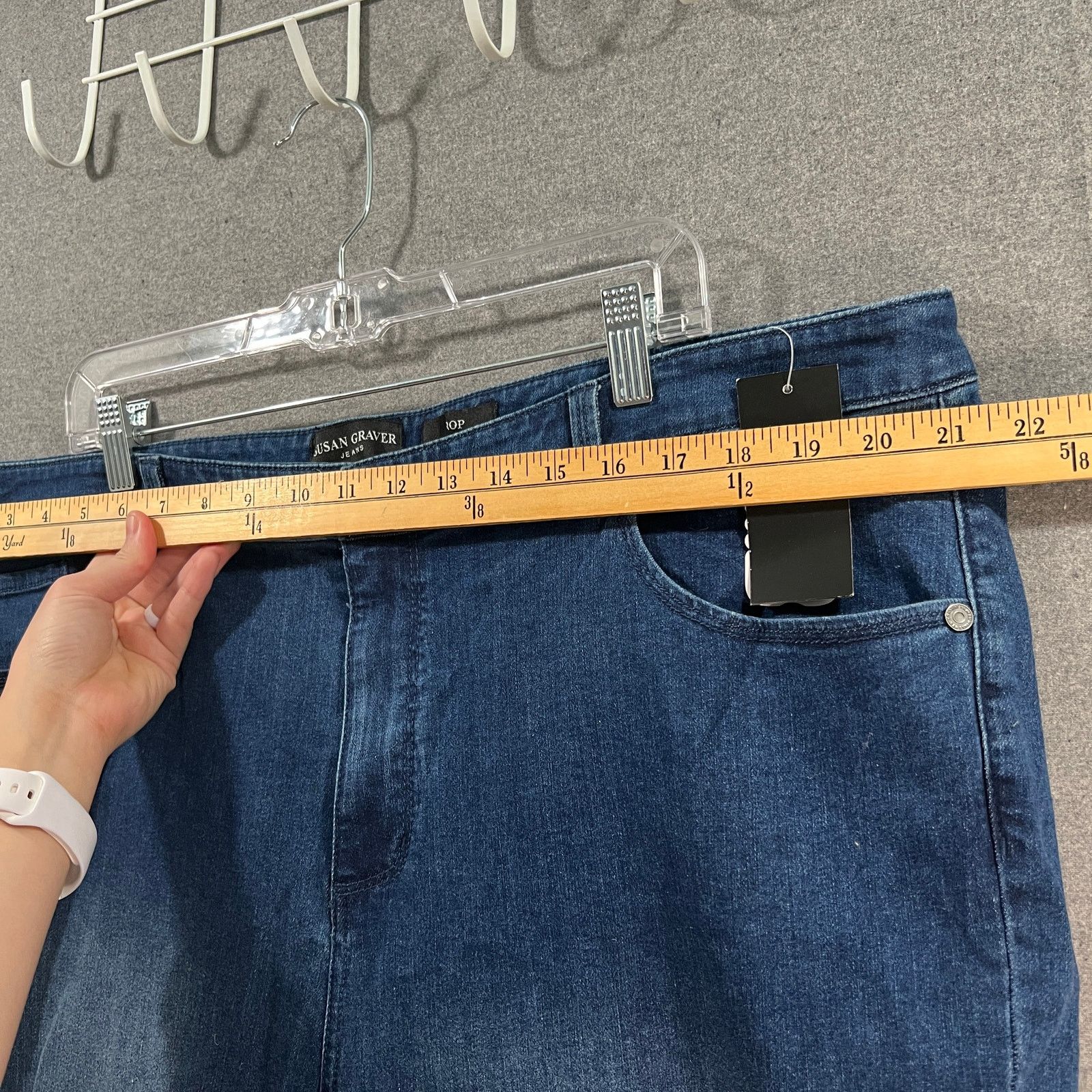 Other Susan Graver Stretch Denim Jean with Dip Dye Detail Bleached Size 22" - 7 Thumbnail