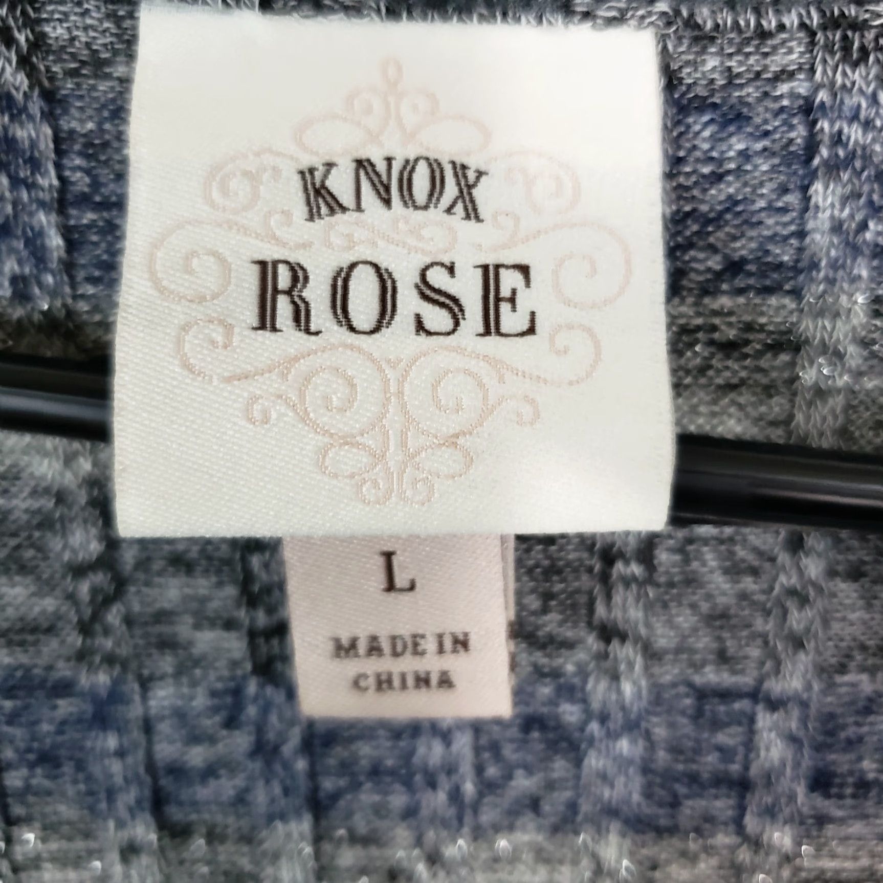 Vintage Knox Rose Womens Blouse Long Sleeve Scoop Neck Blue Gray SZ L Ribbed Top Size L / US 10 / IT 46 - 6 Thumbnail