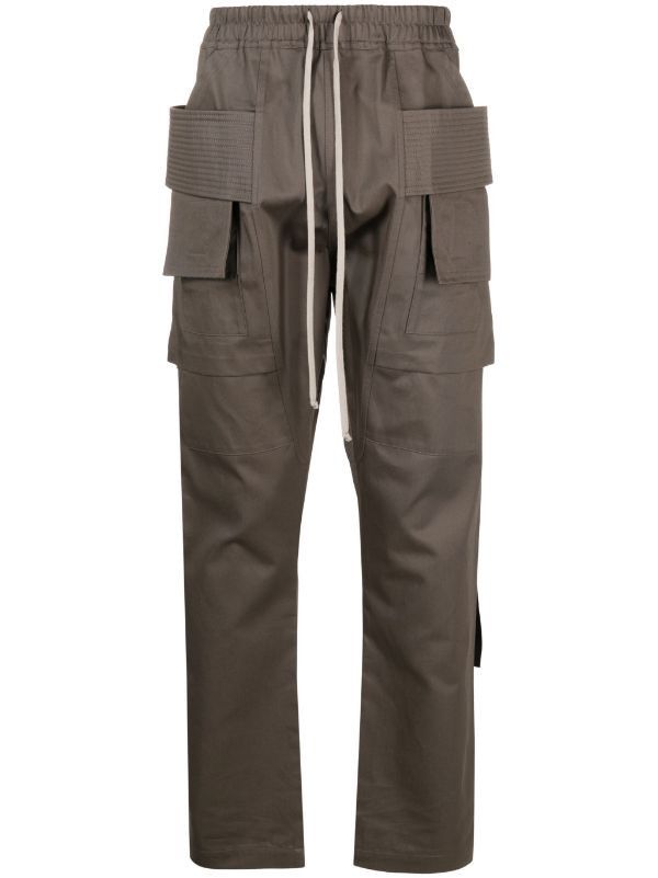 Pre-owned Rick Owens X Rick Owens Drkshdw 1000$ Rick Owens Drkshdw Drawstring Creatch Cargo Pants In Dark Dust