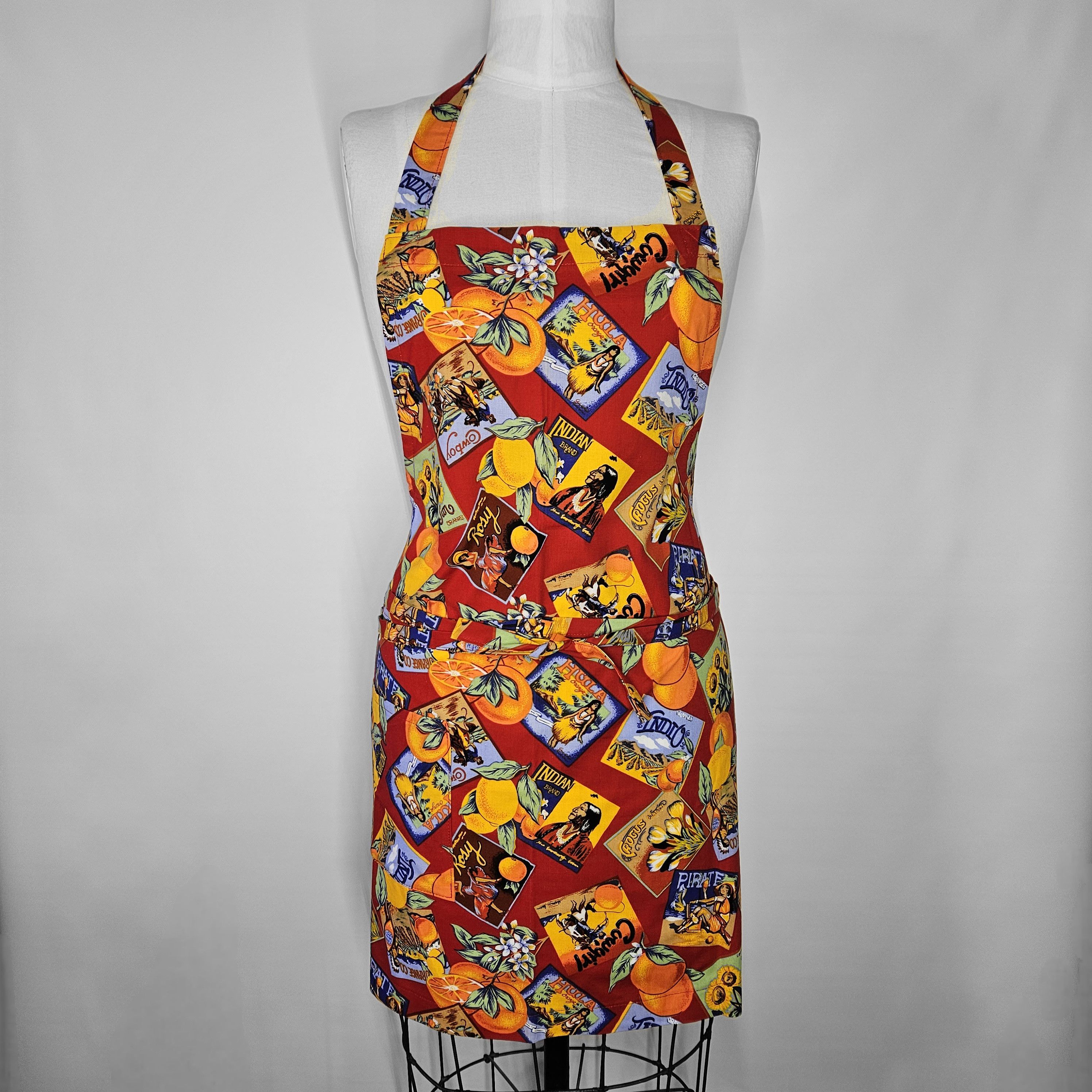 Other Apron Size S/M NEW Retro Orange Lemons Box Label Crocus Sun Size ONE SIZE - 1 Thumbnail