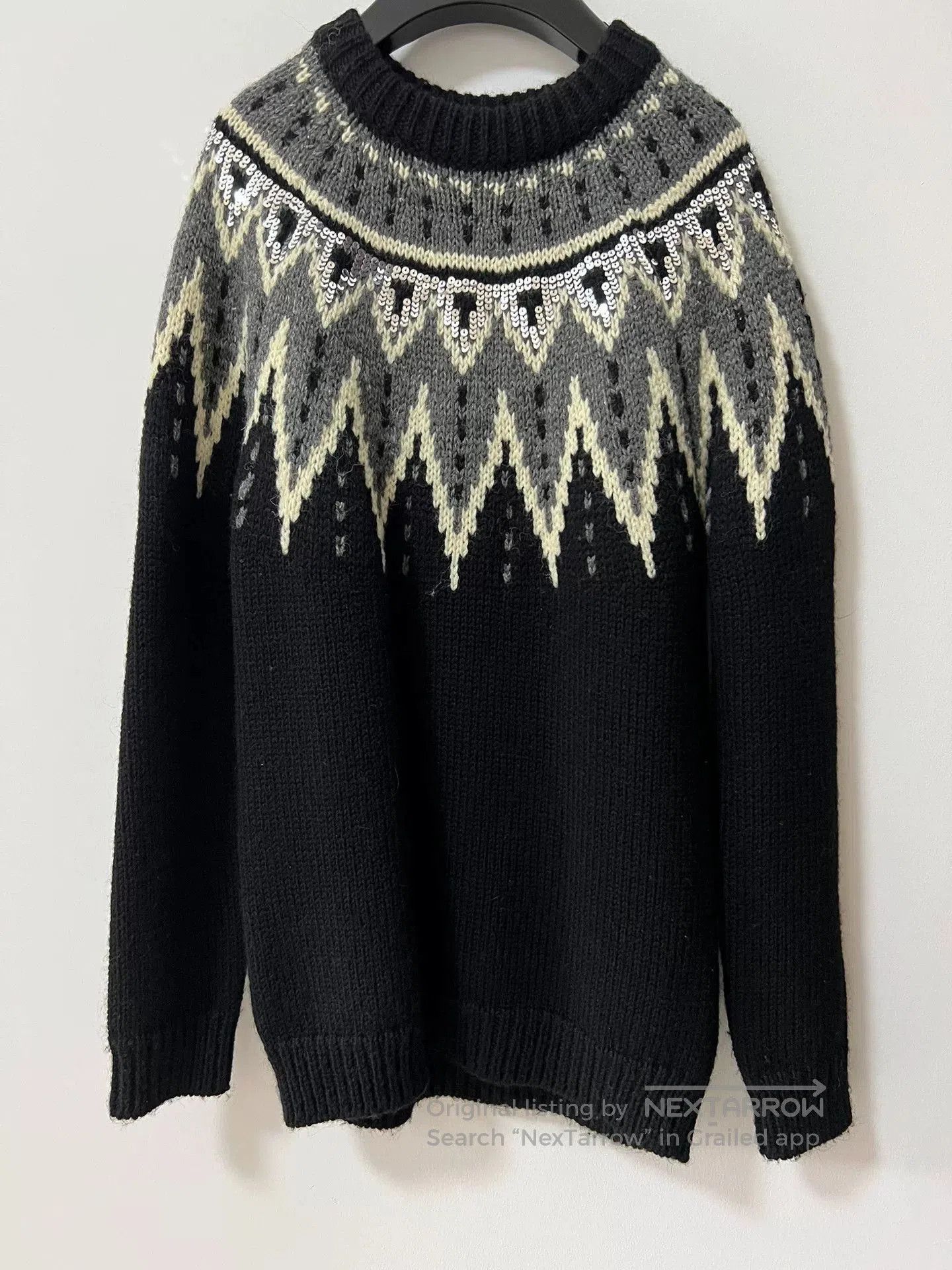 Saint Laurent Paris Saint Laurent Sequin Patterned Sweater. Size M / US 6-8 / IT 42-44 - 1 Thumbnail