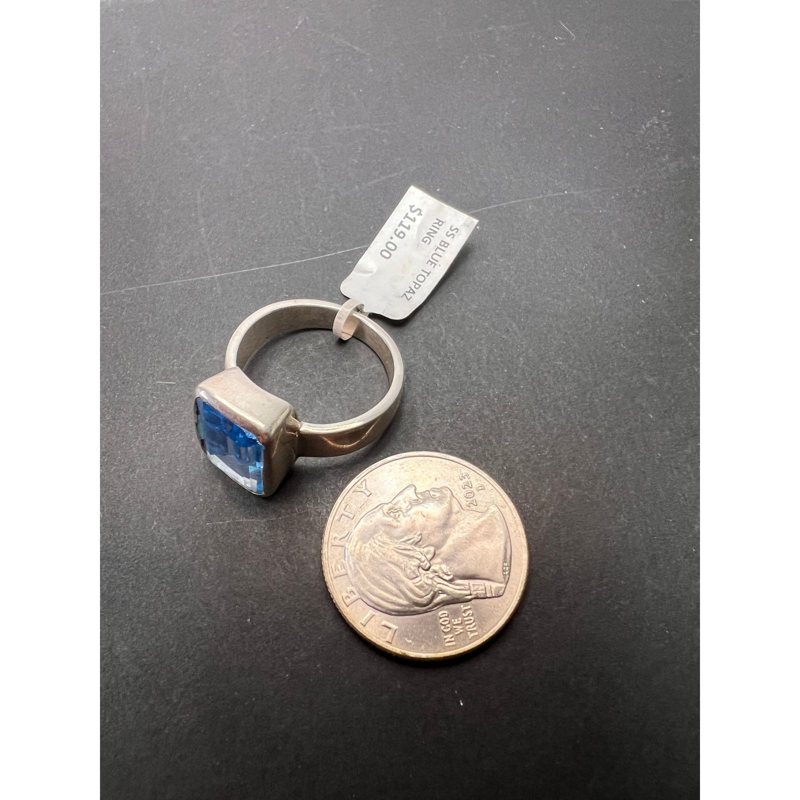 Other NEW Swiss blue topaz sterling silver ring size 10 Size ONE SIZE - 9 Thumbnail