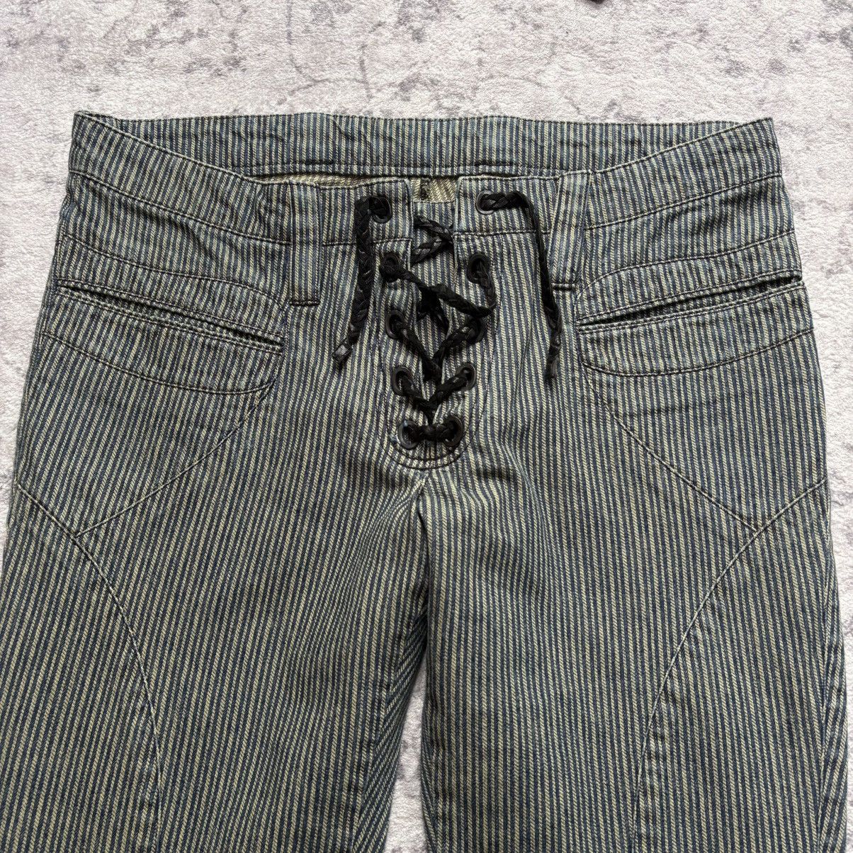 If Six Was Nine Henry Duarte Pinstripe Lace-Up Flared Jeans | Size 34 Size US 34 / EU 50 - 4 Thumbnail