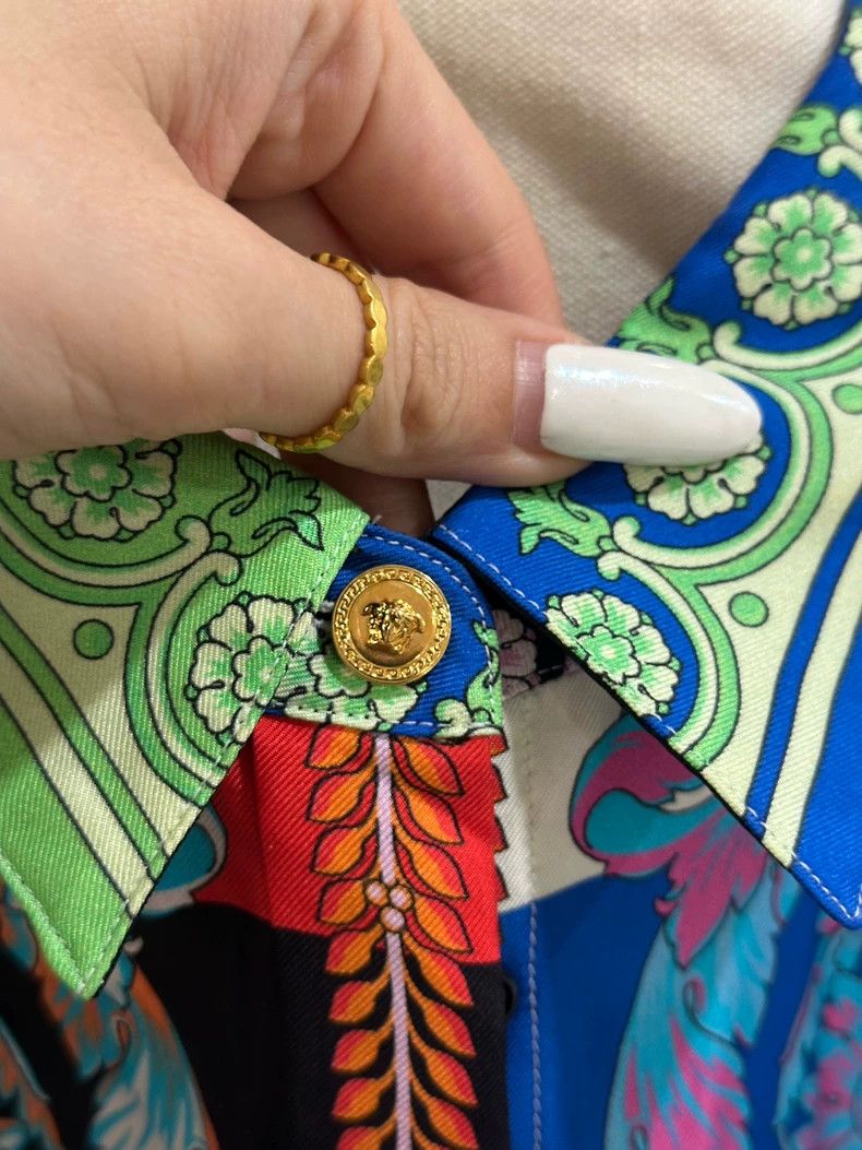 Versace Versace The heavy work is full of mulberry silk shirts Size US XXS / EU 40 - 3 Thumbnail