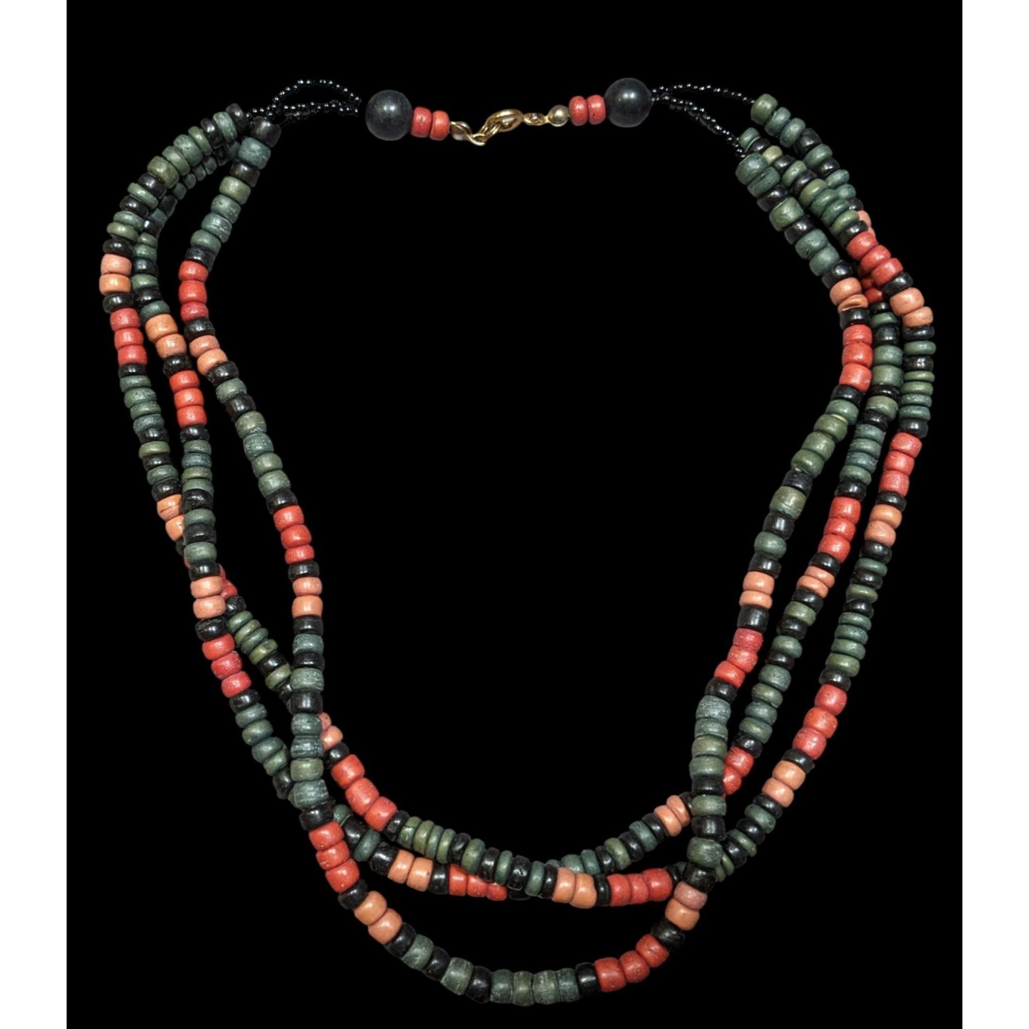 Other Vintage Bohemian Painted Wood Layered Beaded Necklace Size ONE SIZE - 1 Thumbnail
