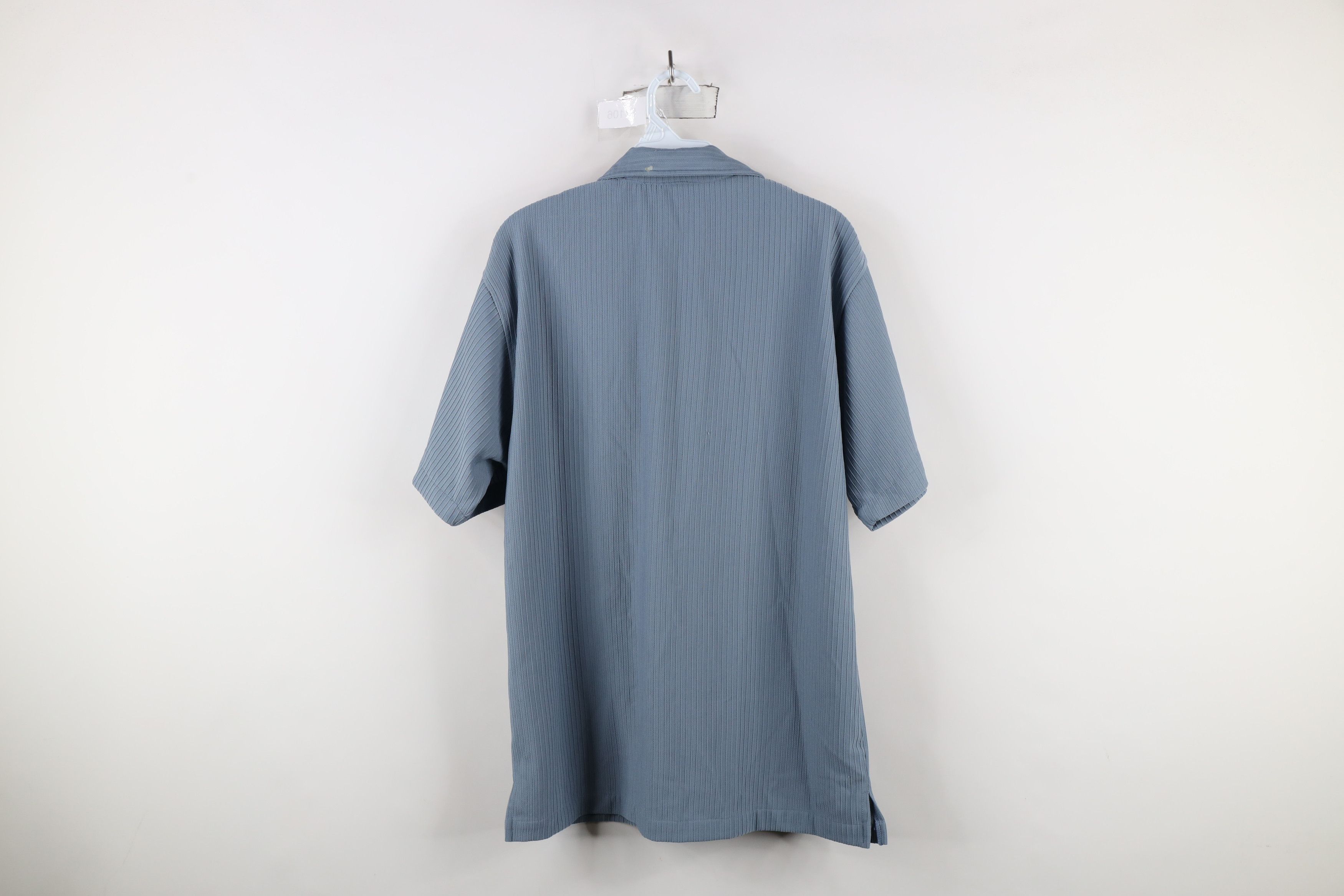 Vintage Vintage 90s Streetwear Blank Ribbed Knit Full Zip Polo Shirt Size US M / EU 48-50 / 2 - 9 Thumbnail