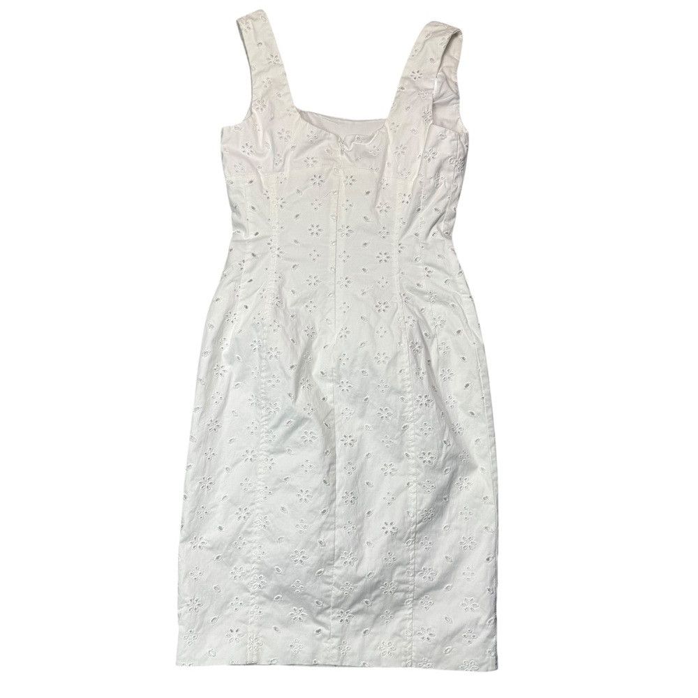 Other Flavio Castellani White Eyelet Cotton Dress Made In Italy S Size M / US 6-8 / IT 42-44 - 4 Thumbnail