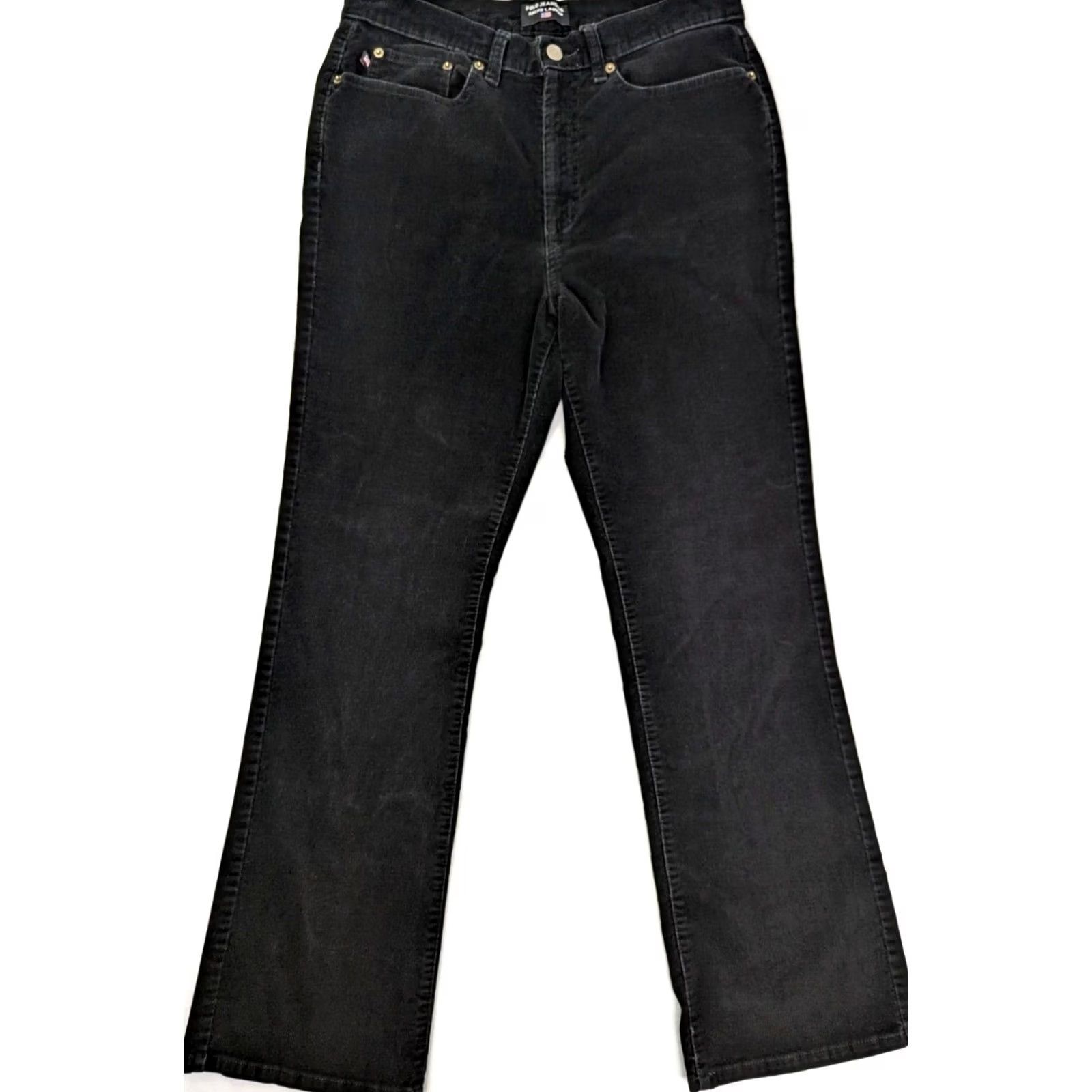 Polo Ralph Lauren VINTAGE Polo Ralph Lauren POLO Corduroy Black Straight Leg Pants Women 10 30x31 Cotton Size 32" / US 10 / IT 46 - 2 Thumbnail
