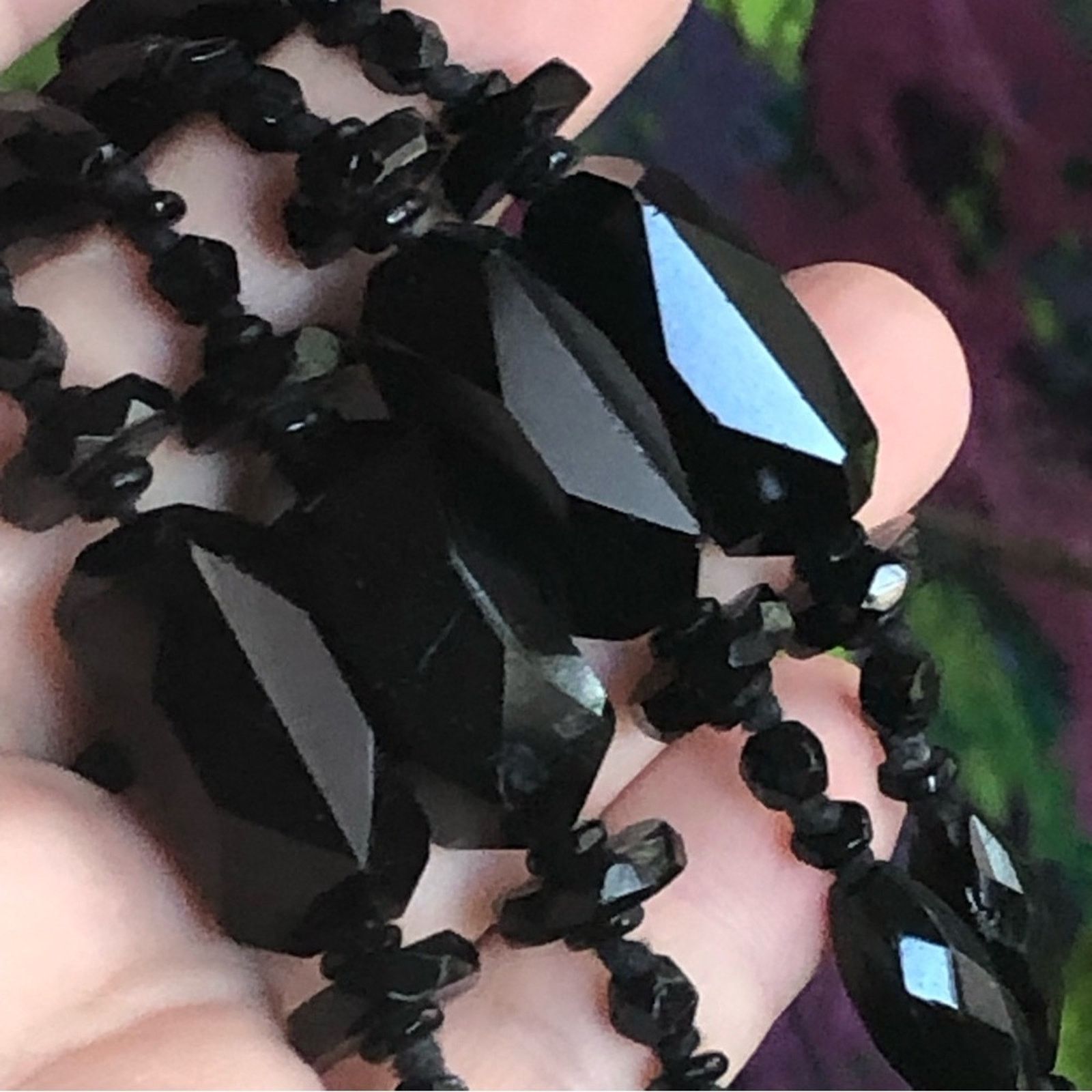 Vintage Vintage 80s faceted black heavy glass stone necklace Size ONE SIZE - 6 Thumbnail