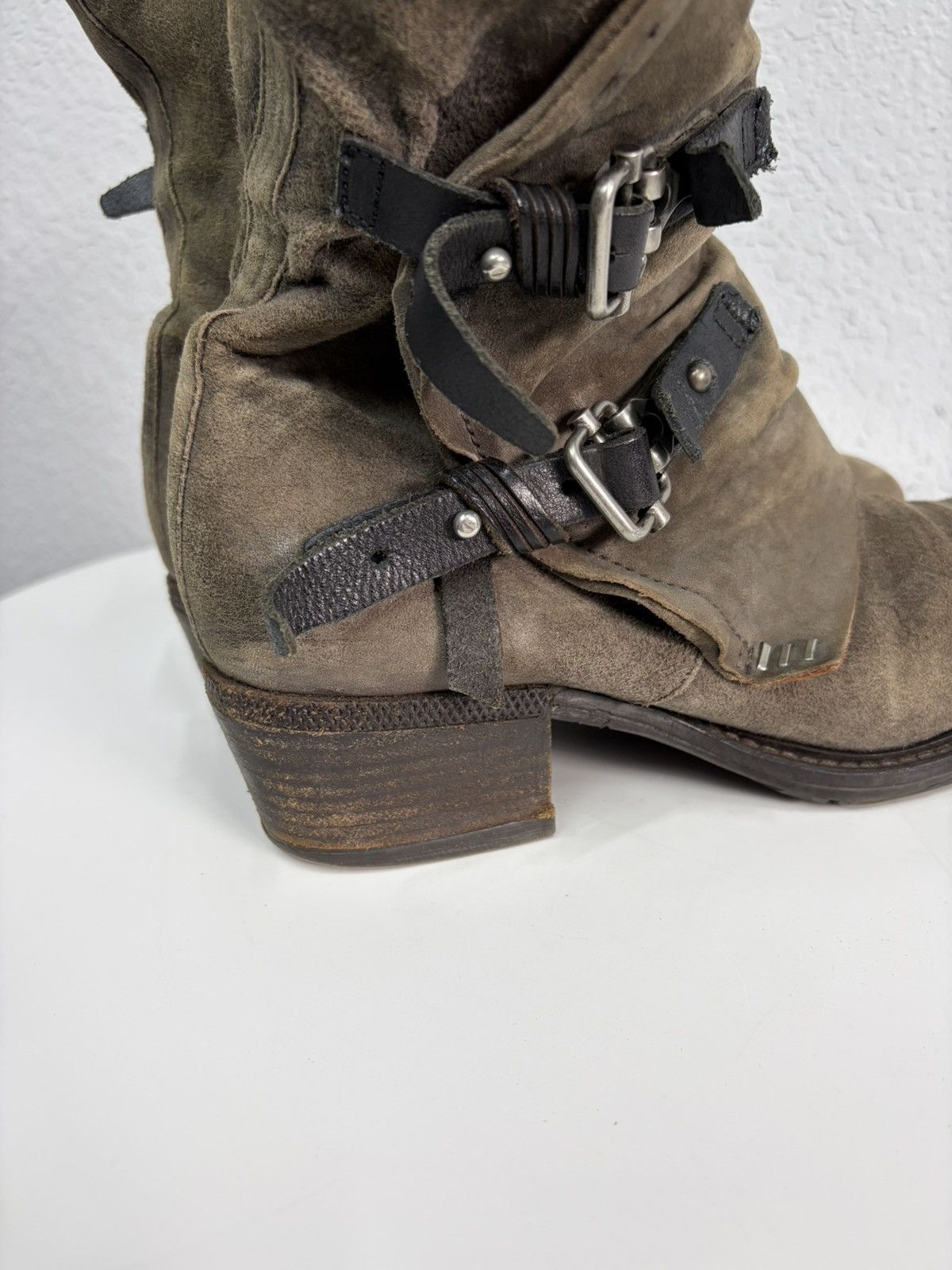 Hedi Slimane Distressed Leather Engineer Boots Buckle Strap Guidi Vibe Size US 8 / EU 41 - 14 Thumbnail
