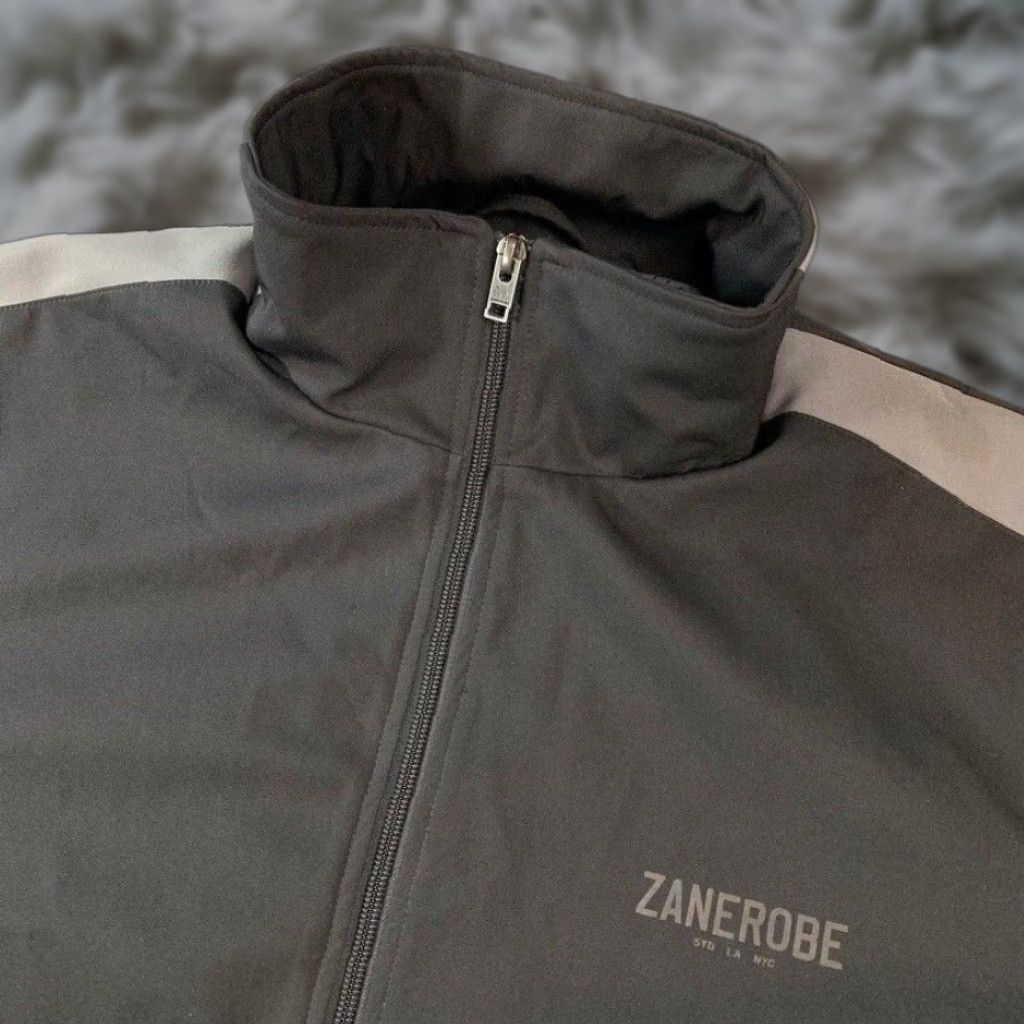 Zanerobe ZANEROBE Performance Track Jacket Black/Gray XL Full Zip Mens Size US XL / EU 56 / 4 - 1 Thumbnail