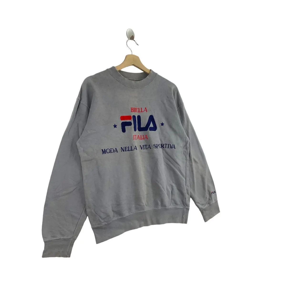 Fila Vtg FILA BIELLA ITALIA Sportiva Embroidered Grey Sweatshirt Size XL / US 12-14 / IT 48-50 - 5 Thumbnail