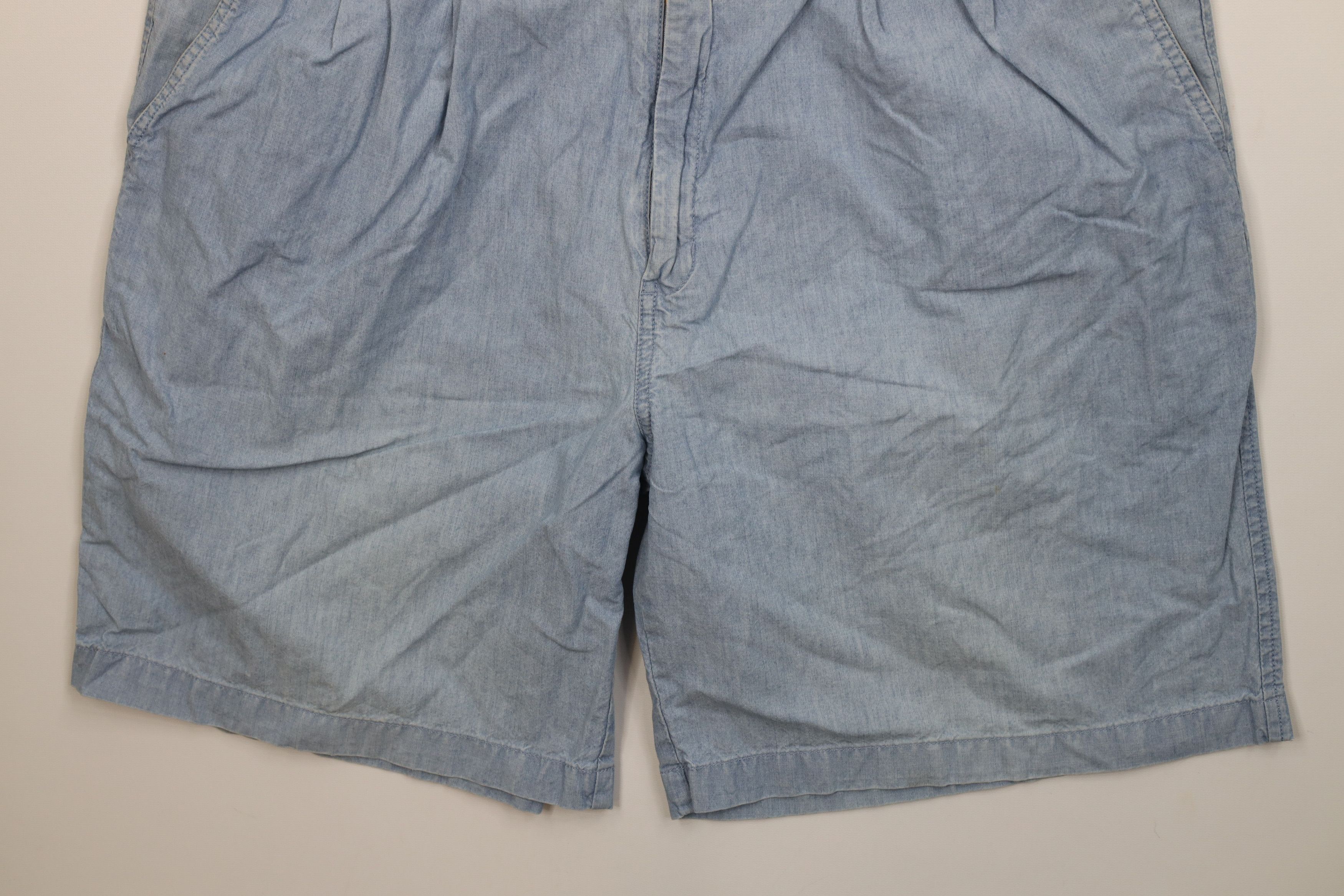 Eddie Bauer Vintage 90s Eddie Bauer Chambray Above Knee Chino Shorts Size US 38 / EU 54 - 4 Thumbnail