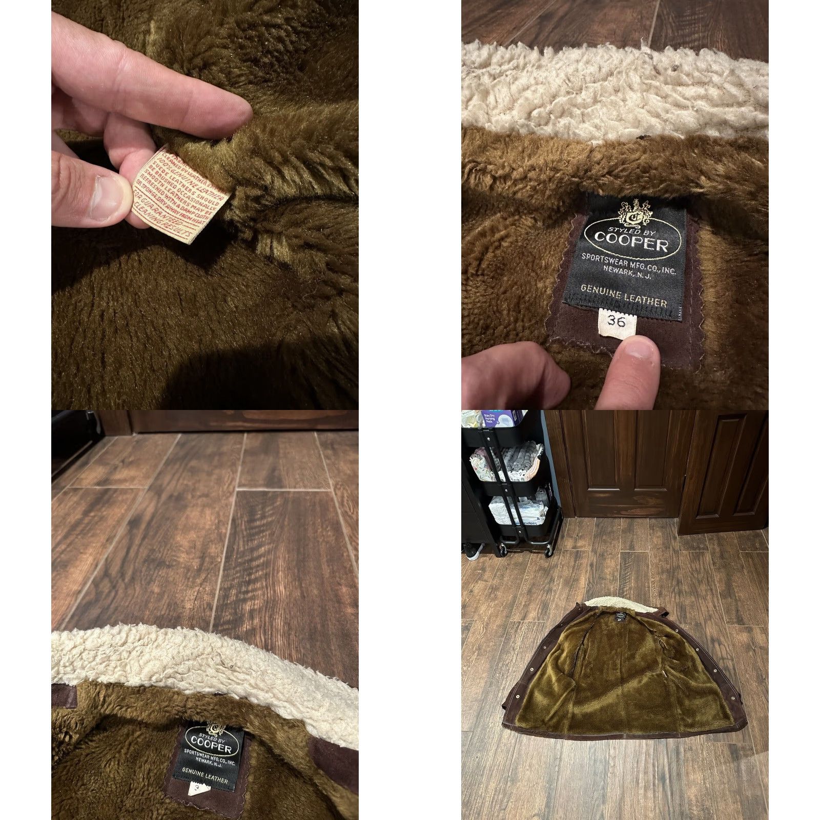 Vintage VINTAGE Cooper Suede Leather Sherpa Lined Western Jacket Coat 36 Brown 70s Mens Bomber Coat Size US XXS / EU 40 - 8 Thumbnail