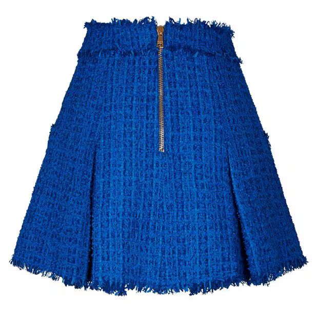 Balmain o1g2r1mq0924 Mini Skirt in Blue Size 29" - 2 Thumbnail