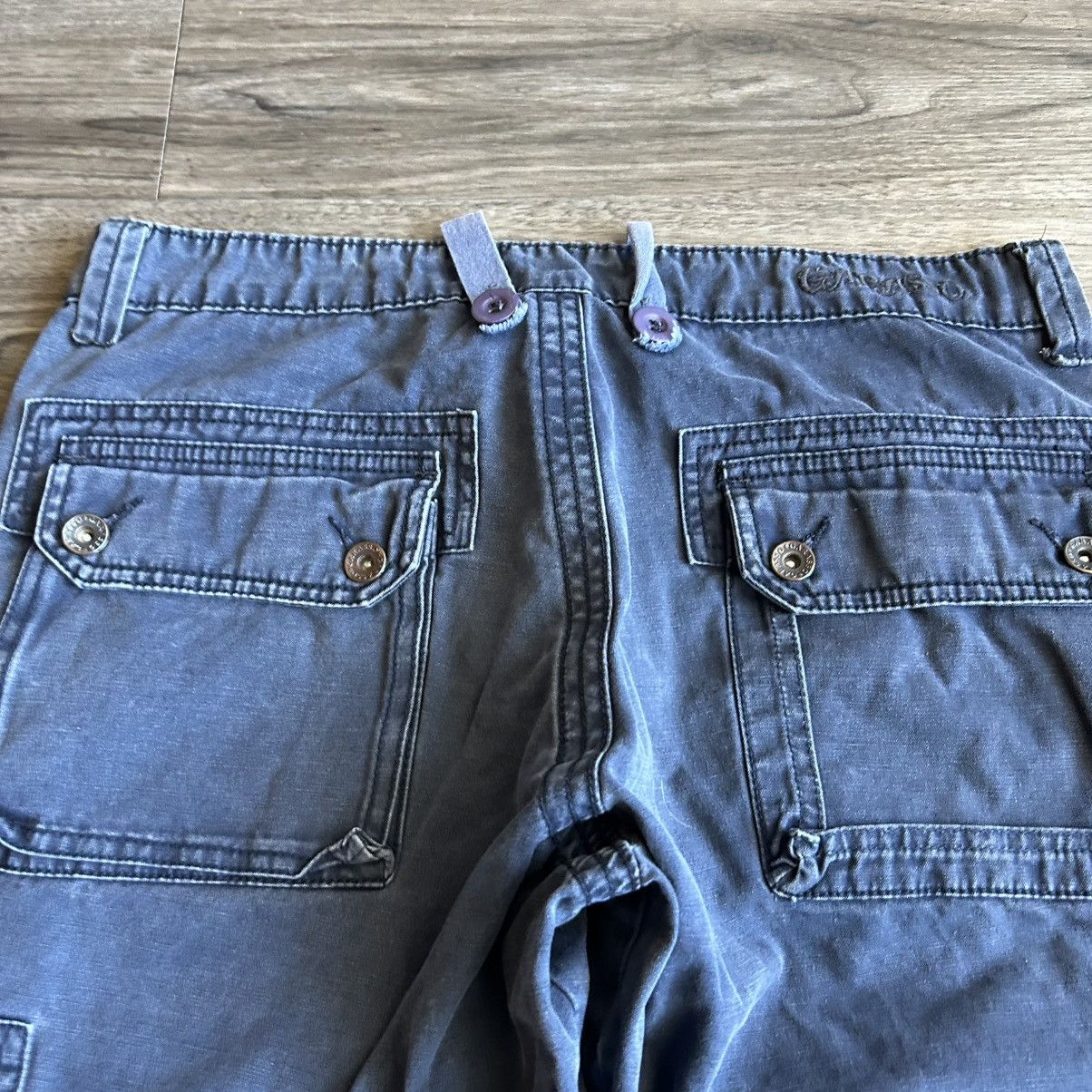 Other Vintage 90s/Y2K Faded Blue Cargo Flare Pants 34/32 Size US 34 / EU 50 - 6 Thumbnail