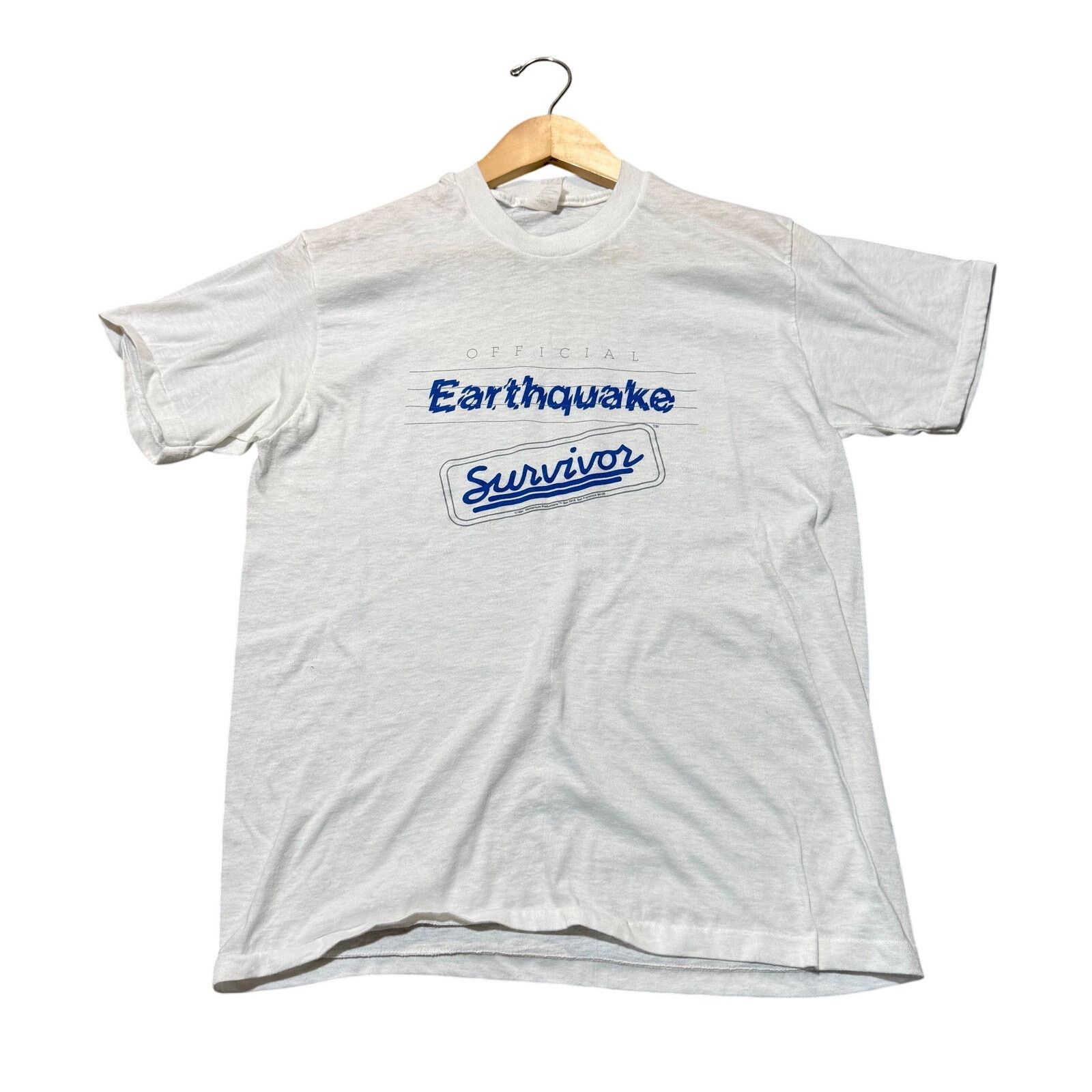 Vintage Vintage 80’s Official Earthquake Survivor Tee Size US M / EU 48-50 / 2 - 1 Thumbnail