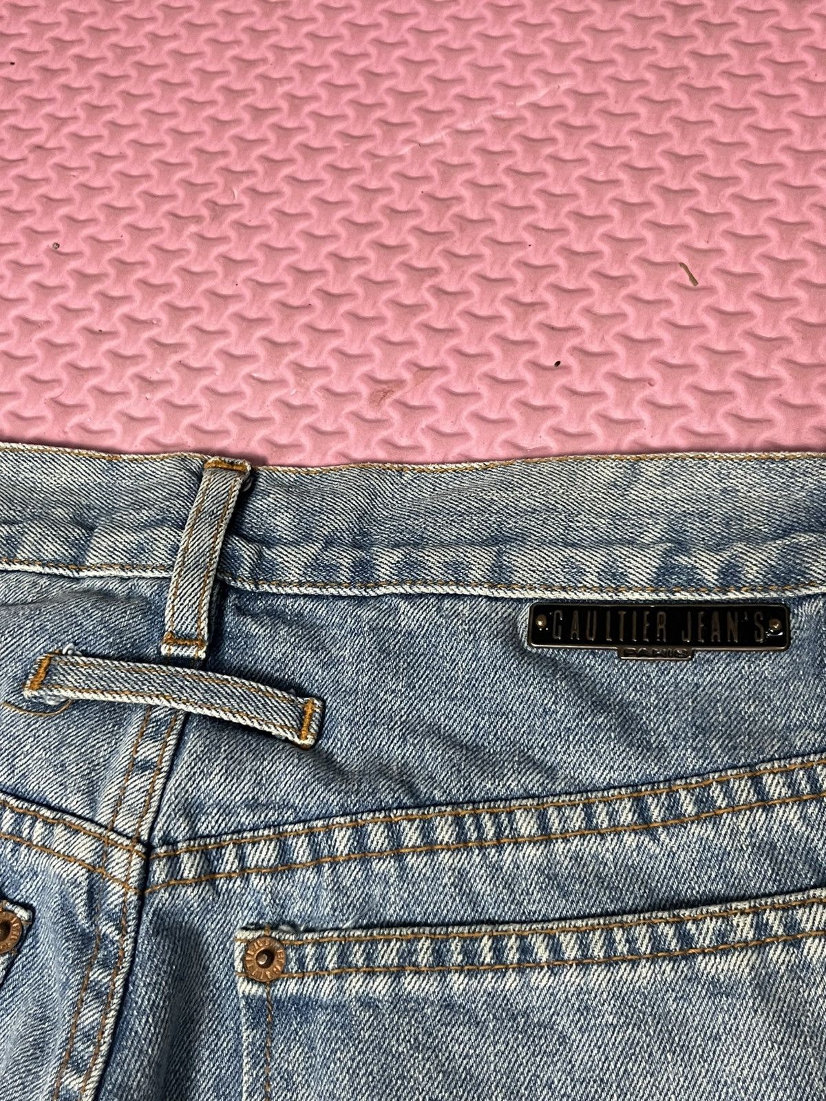 Gaultier Homme Objet 🔥RARE🔥Vintage JPG SKuLL Washed Blue denim Size US 26 / EU 42 - 8 Thumbnail