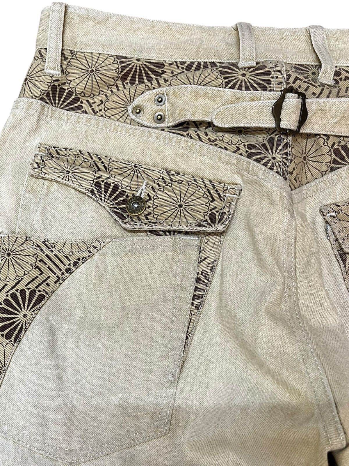 Le Grande Bleu (L.G.B.) Vintage Karakuri Tamashi Embroidery Buckle Belt Denim Size US 31 - 9 Thumbnail