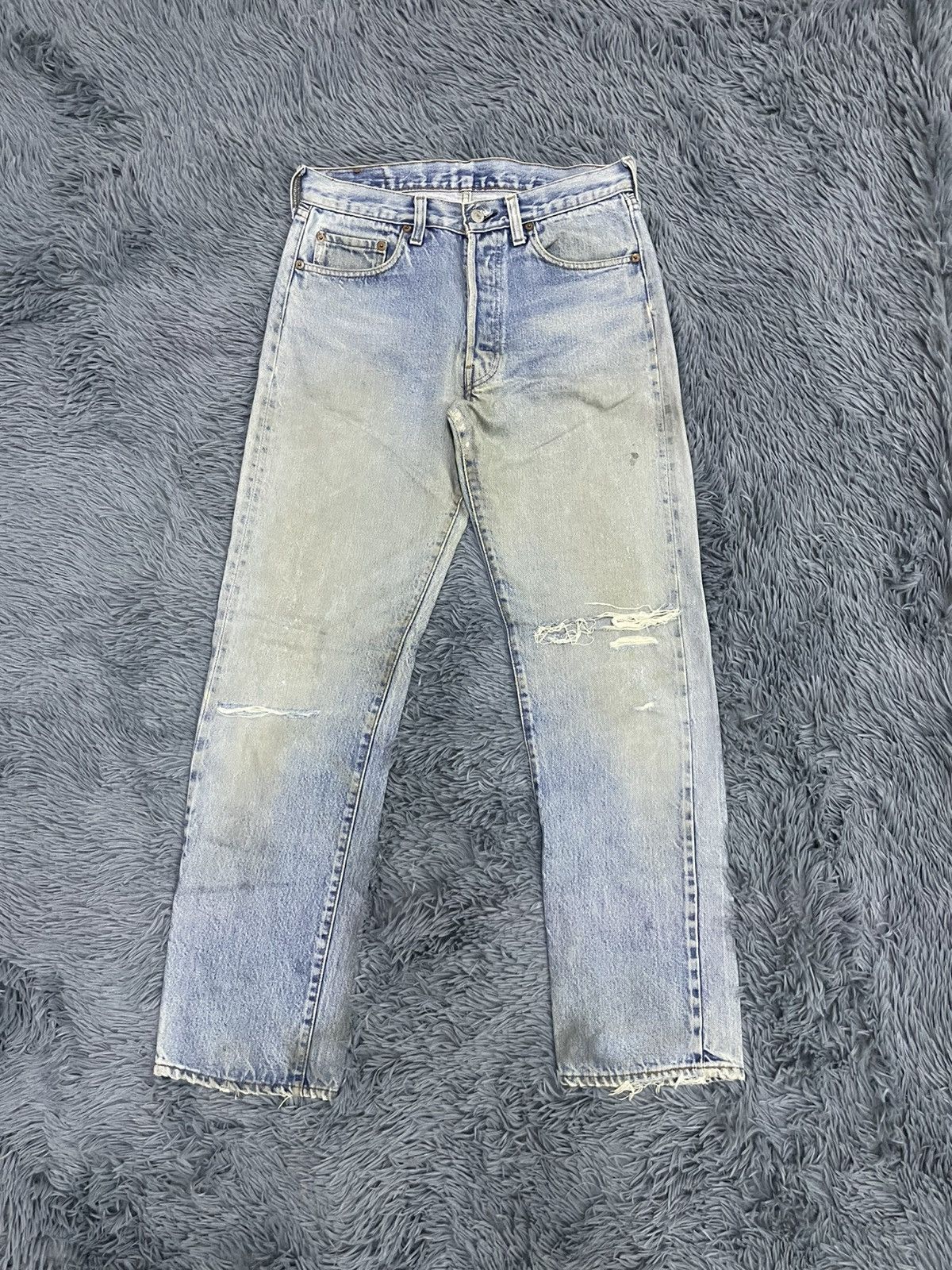 Levi's × Vintage Vtg 501 selvedges distressed denim pant Size US 30 / EU 46 - 1 Thumbnail