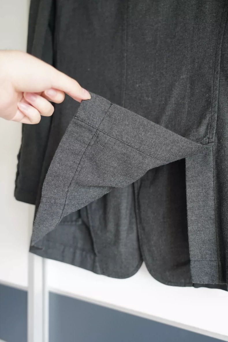 Yohji Yamamoto Yohji Yamamoto size 1 12aw asymmetric back grey suit 2501-N Size 38R - 5 Thumbnail