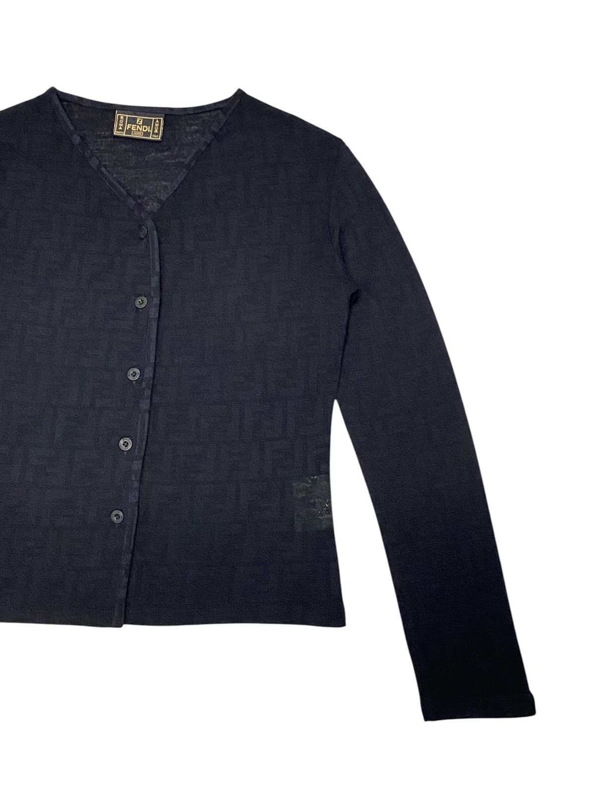 Fendi Vintage Fendi Monogram V-Neck Cardigan Size M / US 6-8 / IT 42-44 - 5 Thumbnail