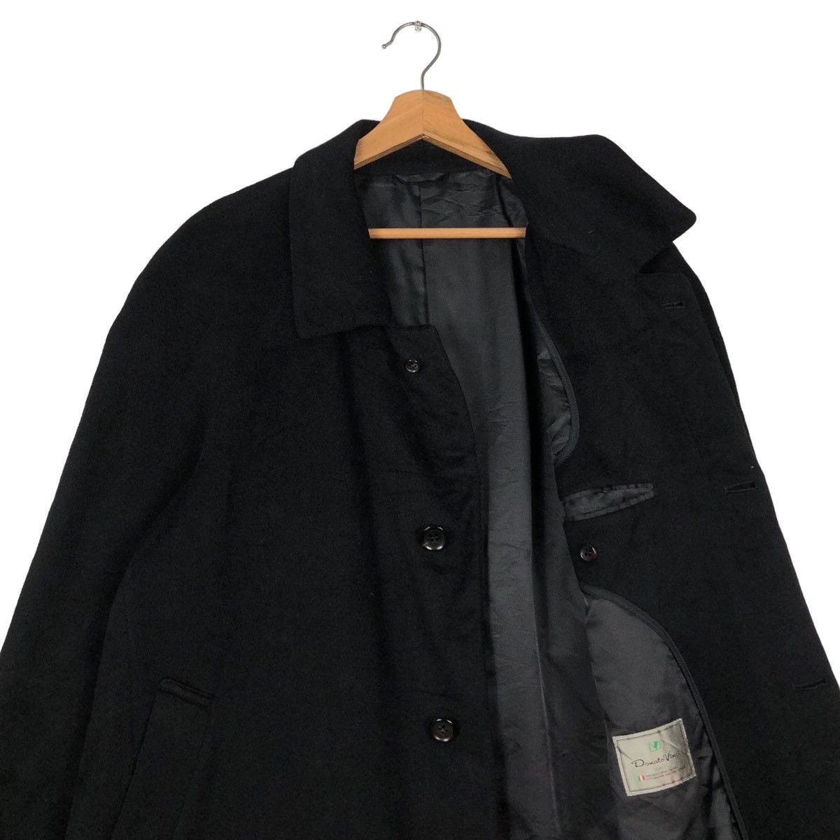 Issey Miyake Rich Black Vintage Wool Long Jacket Herringbone DonatoVinci Size US L / EU 52-54 / 3 - 13 Thumbnail
