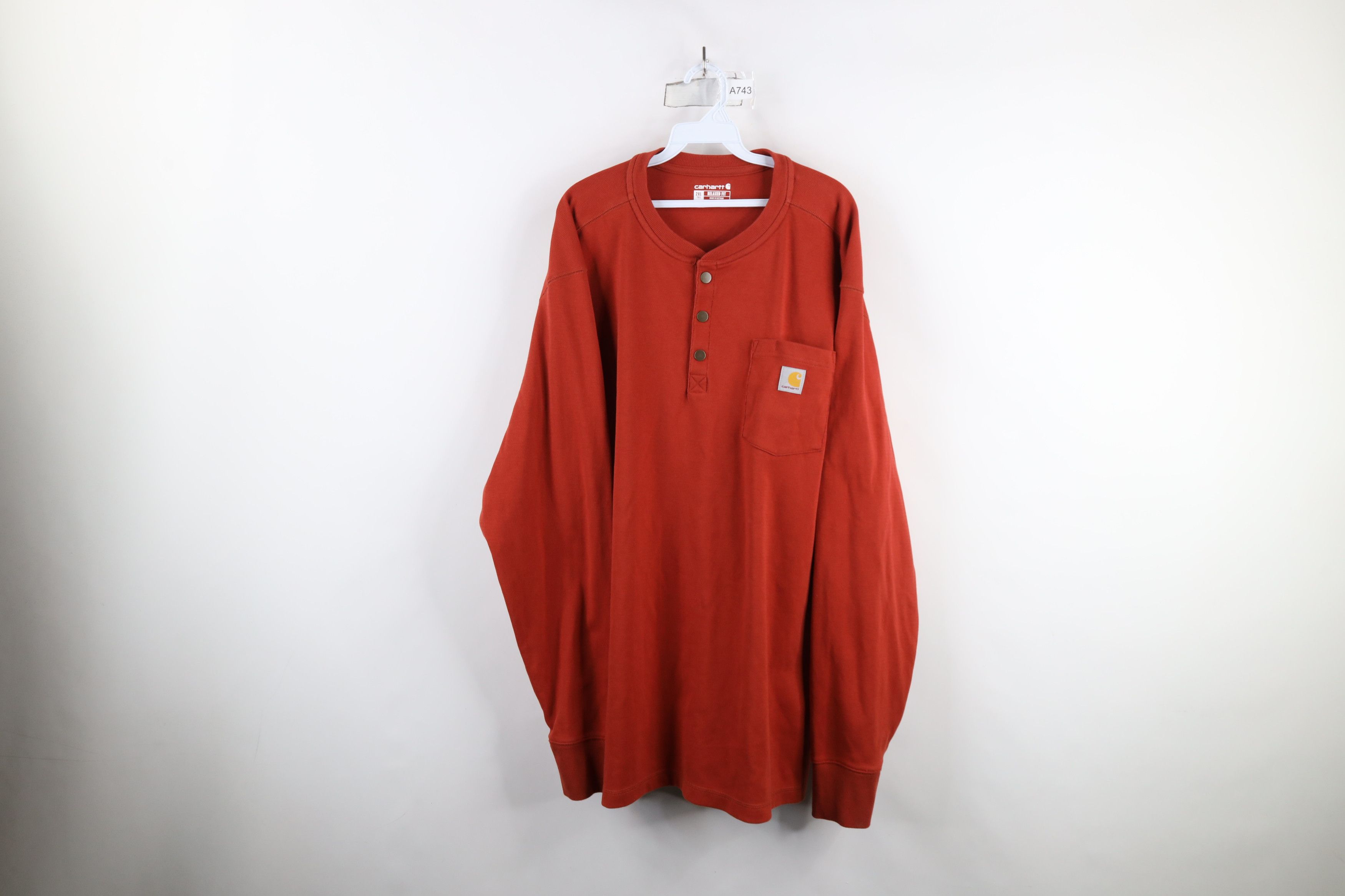 Carhartt × Vintage Carhartt Thermal Waffle Knit Snap Button Henley T-Shirt Size US XXL / EU 58 / 5 - 1 Thumbnail