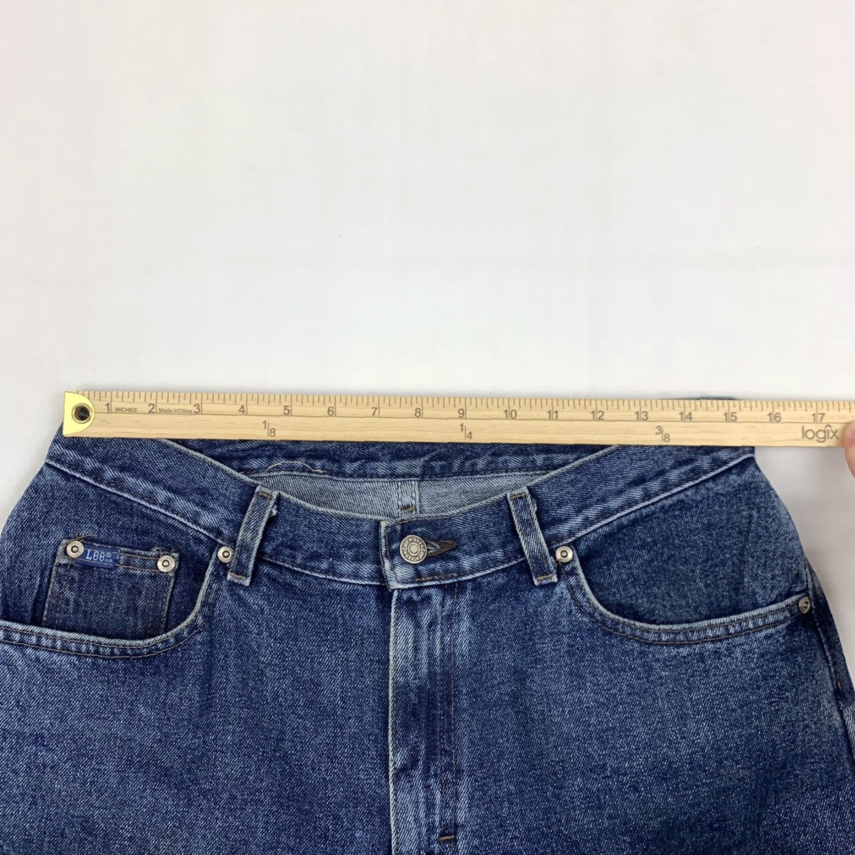 Lee VINTAGE Lee Jeans Womens 16 Long Blue Distressed Denim Grunge 80s 90s USA Jeans (Regular) Womens Size 38" / US 16 / IT 52 - 5 Thumbnail