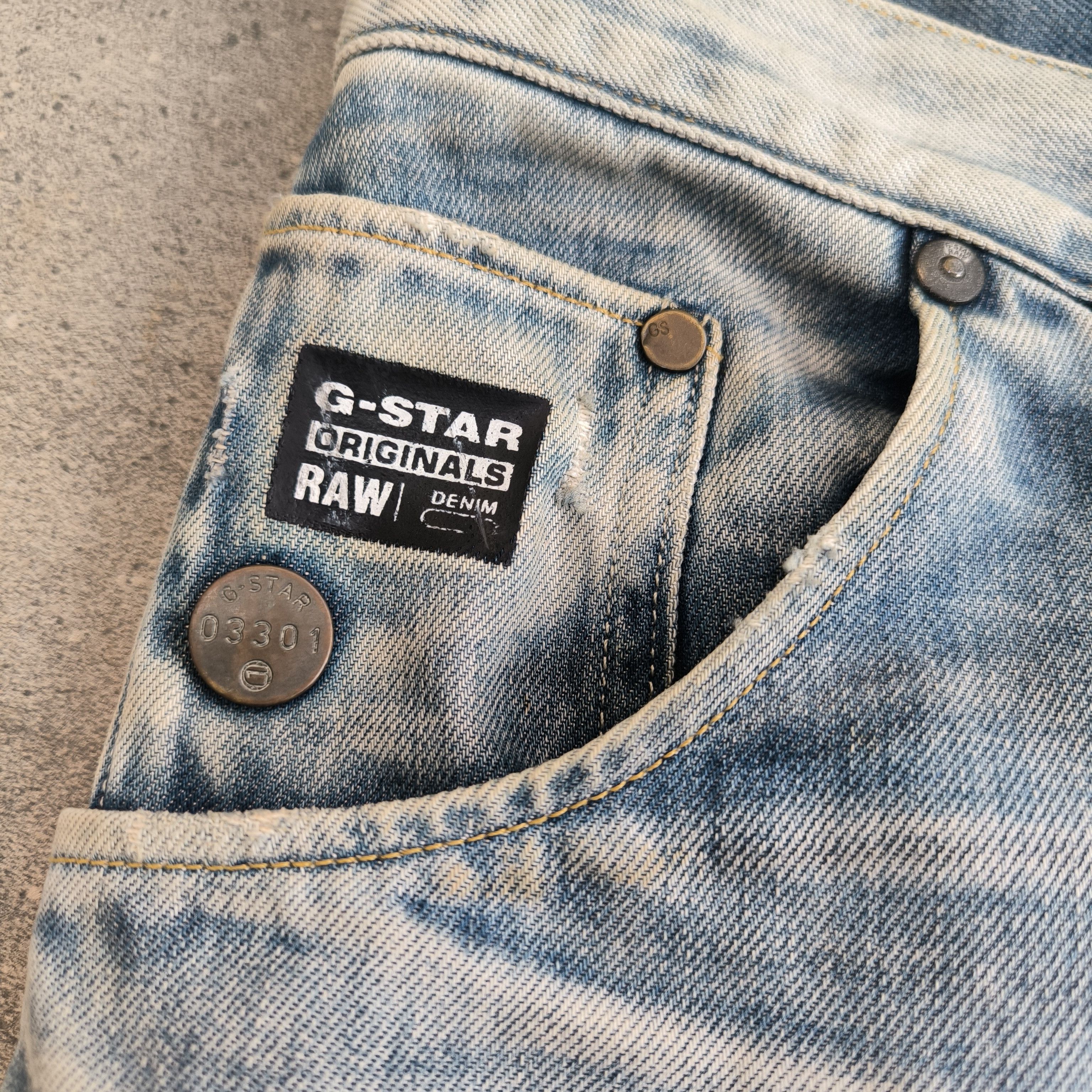 G-Star G-Star Raw 3301 Arc 3D Loose Fit Washed Denim Jeans Size US 32 / EU 48 - 5 Thumbnail