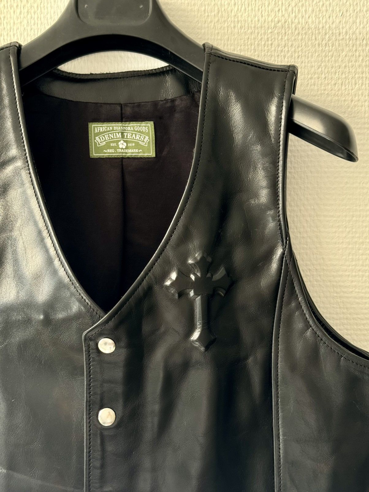 DENIM TEARS × Our Legacy Our Legacy x Denim Tears: Tupac Tears Legacy Leather Vest Size US M / EU 48-50 / 2 - 5 Thumbnail