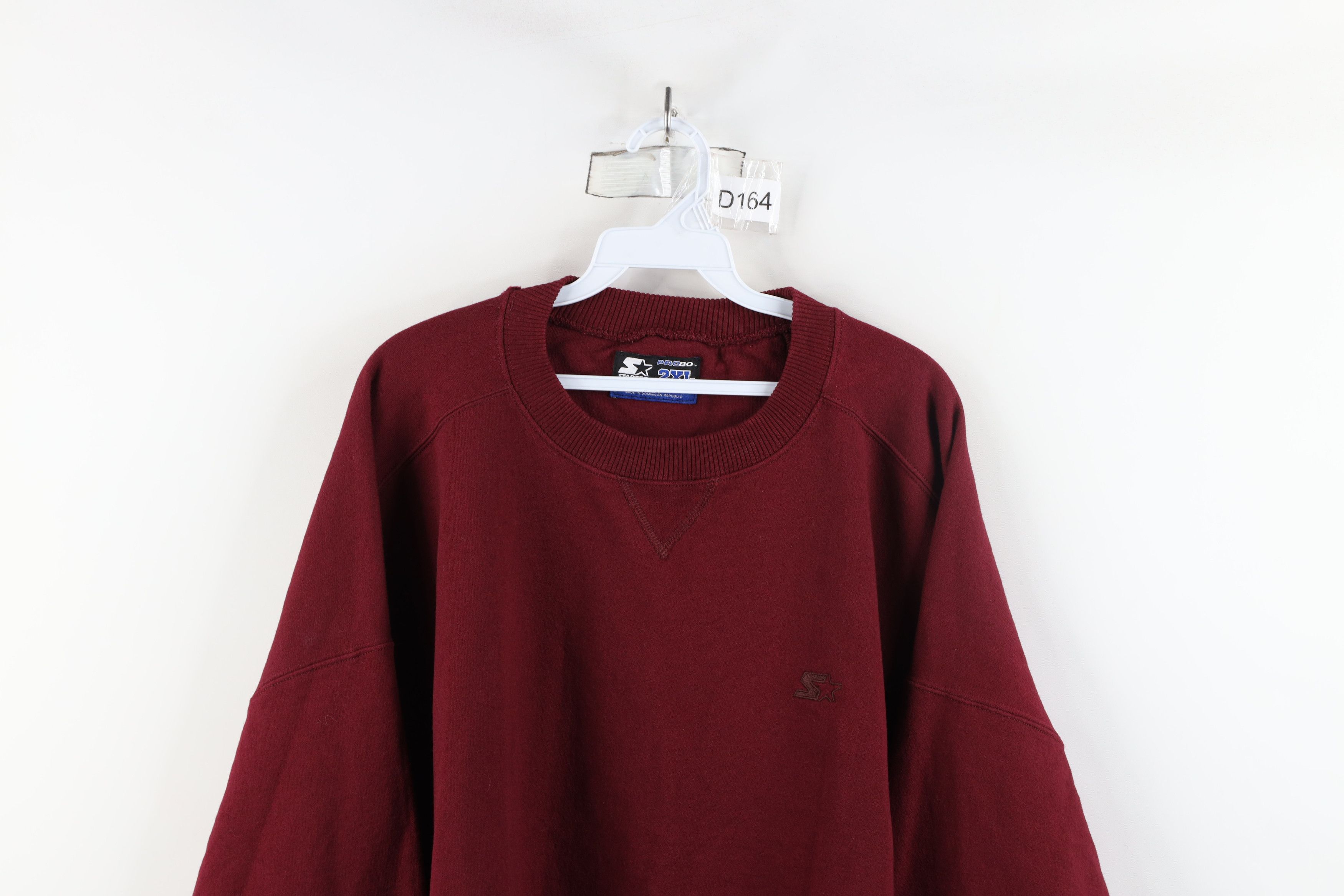 Starter × Vintage Vintage 90s Starter Heavyweight Crewneck Sweatshirt Burgundy Size US XXL / EU 58 / 5 - 2 Thumbnail