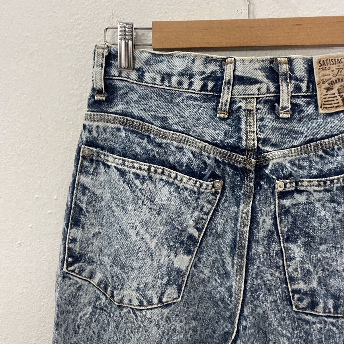 20471120 Vintage Fittz Acid Wash Denim Jeans Size US 27 - 9 Thumbnail