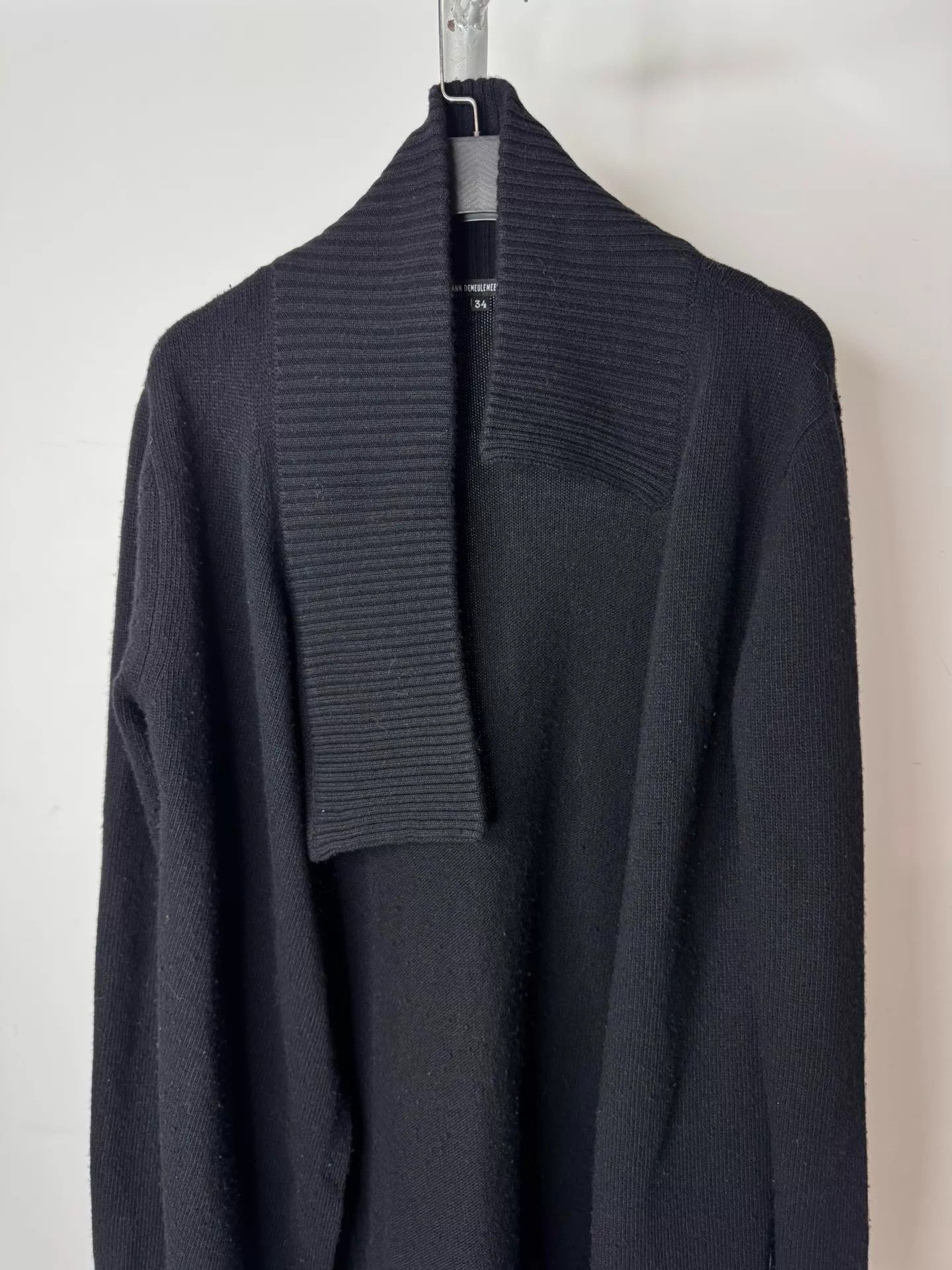 Ann Demeulemeester AnnDemeulemeester Asym Placket Wool & Cashmere Knit Jacket Size XXS / US 00 / IT 34 - 3 Thumbnail