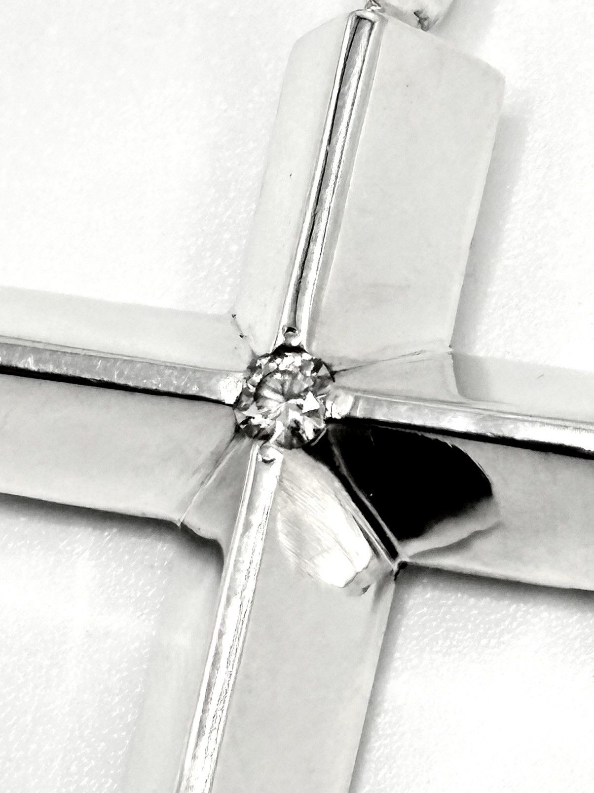 EYEFUNNY Eyefunny .925 Sterling Silver Diamond Cross Pendant Size ONE SIZE - 3 Thumbnail