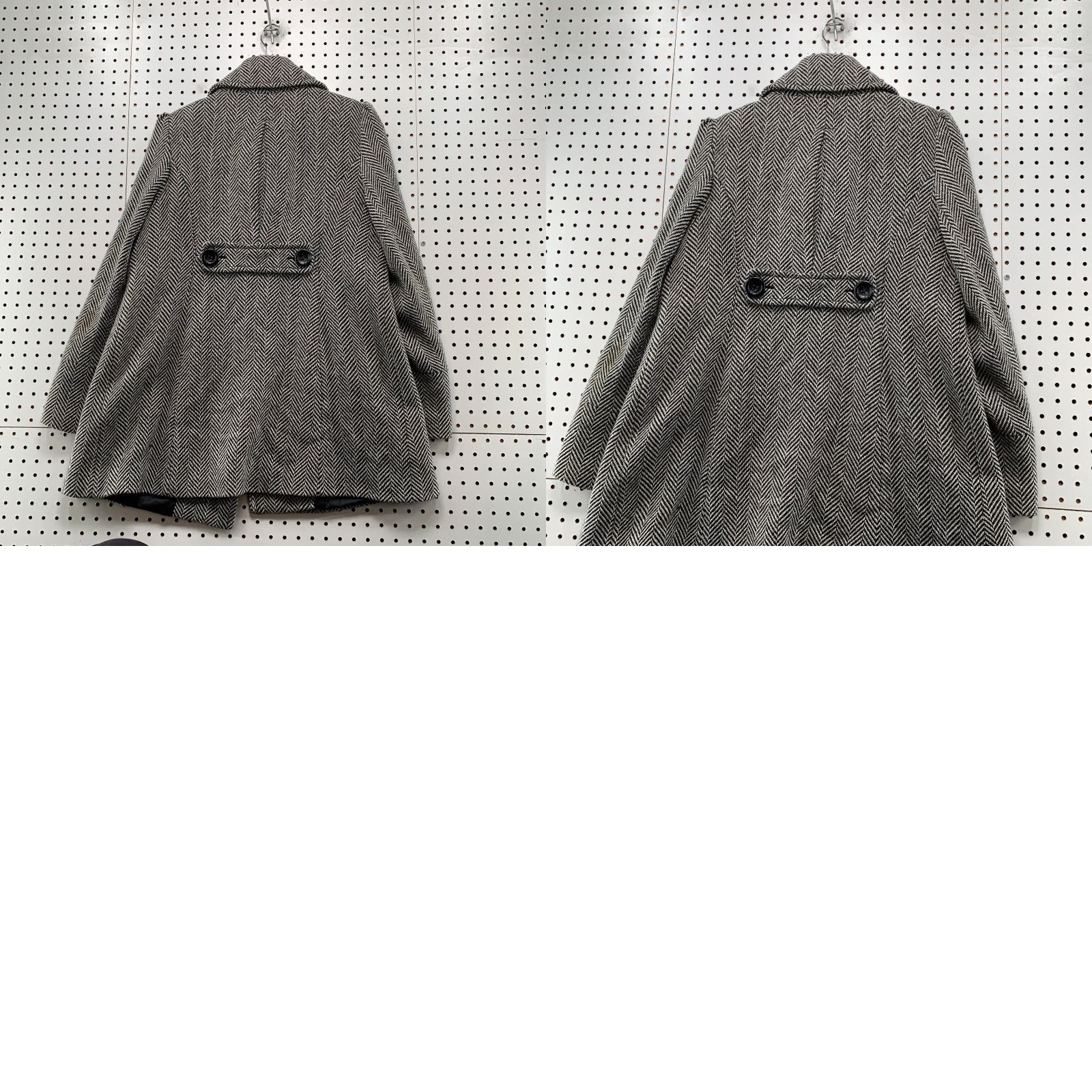 Guess VINTAGE GUESS Wool Tweed Coat Womens XL Gray Herringbone Double Breasted Y2K Coat Womens XL Gray Herringbone Size XL / US 12-14 / IT 48-50 - 9 Thumbnail